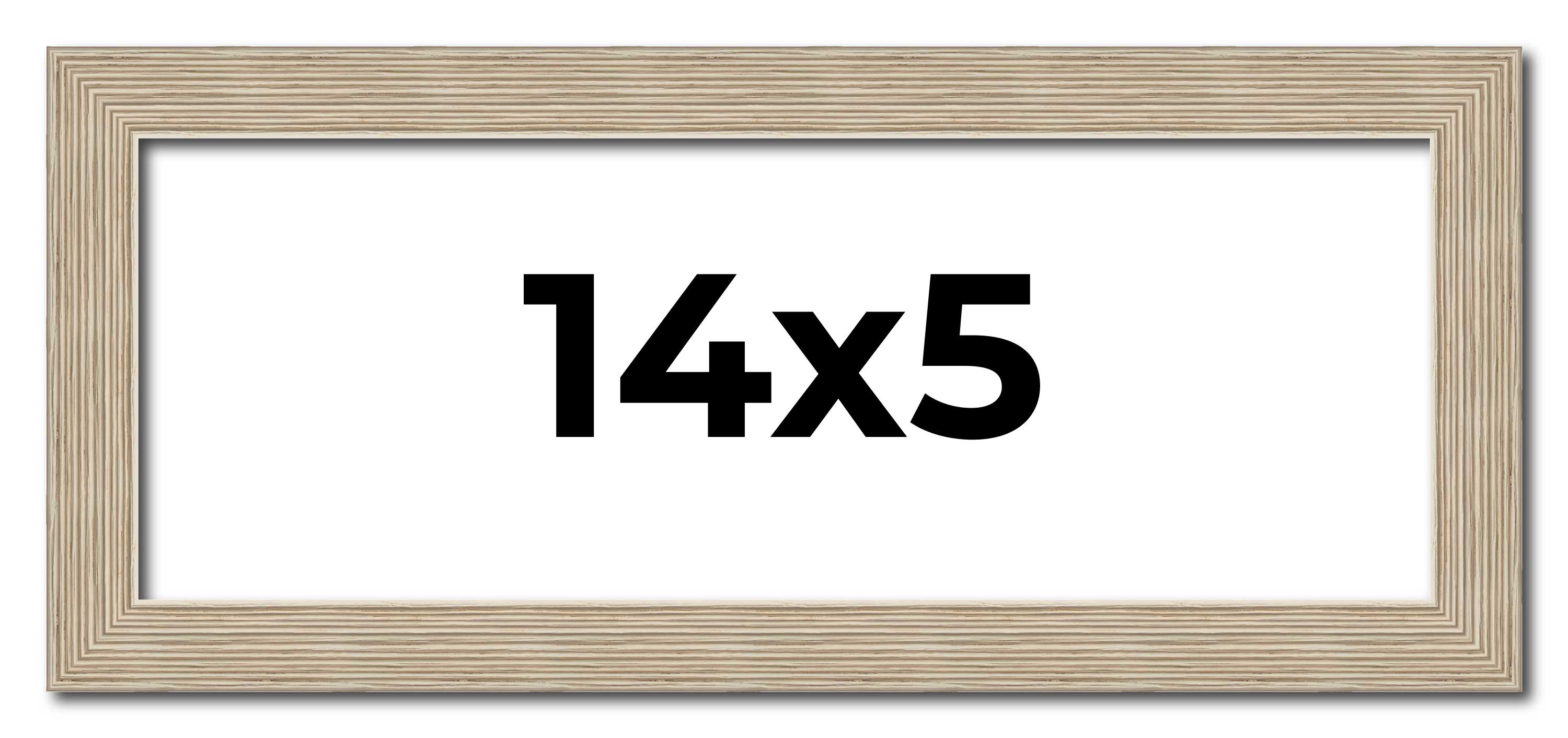 14×5 IN Frame Grey Solid Wood Picture Frame Width 1 Inches | Interior Frame Dept