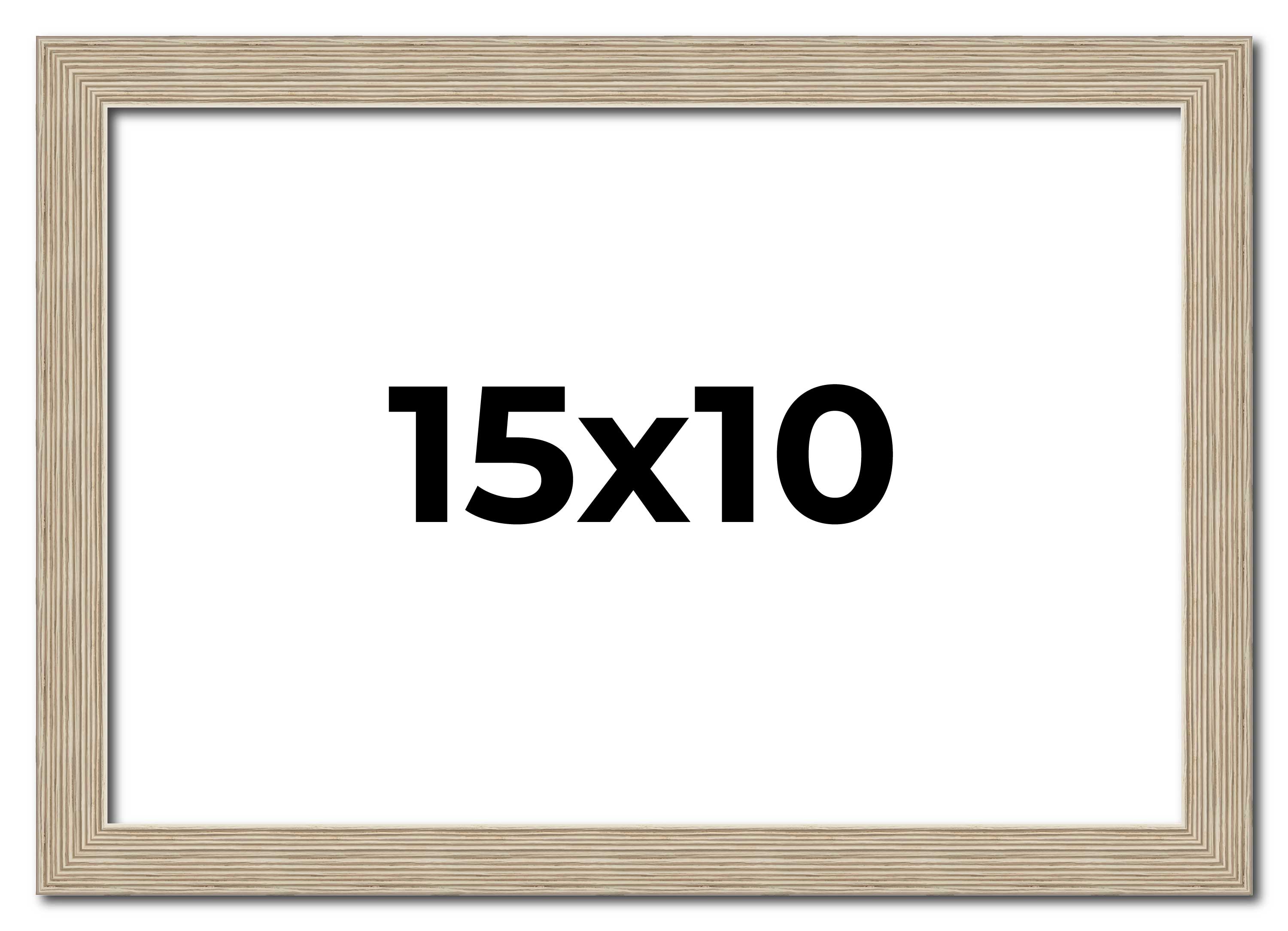 15x10 Frame Grey Solid Wood Picture Frame Width 1 Inches | Interior Frame Depth main product image
