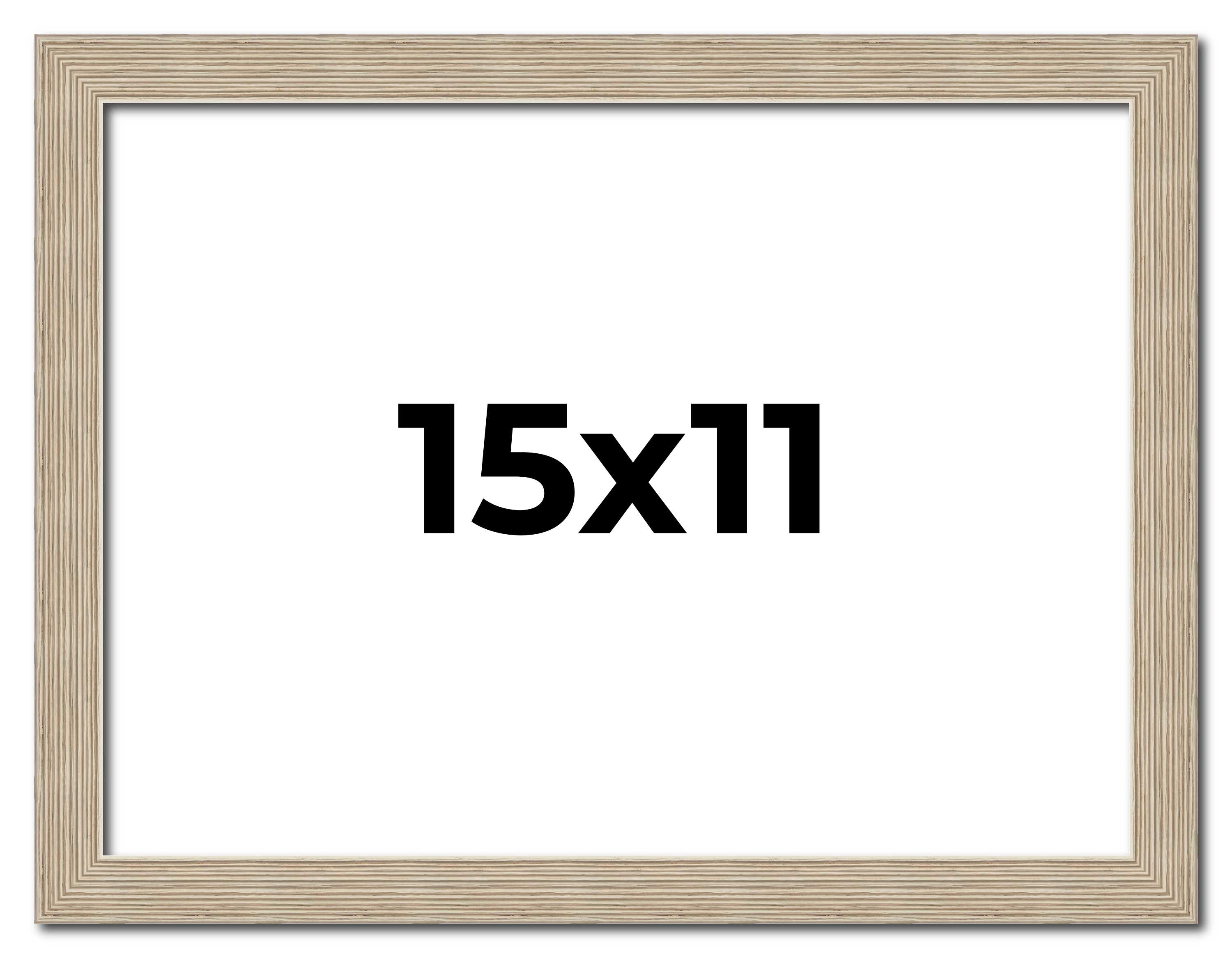 15x11 Frame Grey Solid Wood Picture Frame Width 1 Inches | Interior Frame Depth main product image
