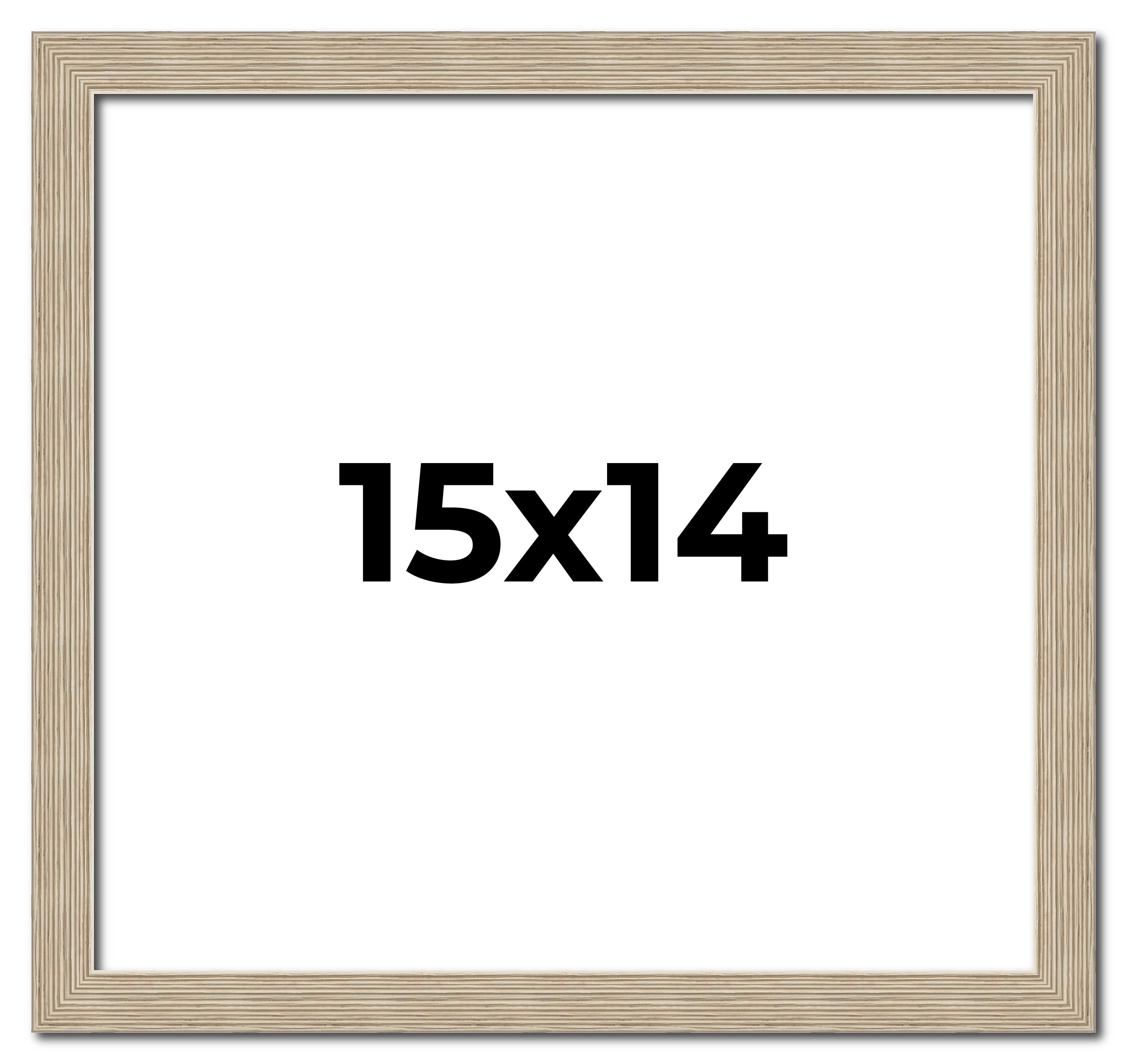 15x14 Frame Grey Solid Wood Picture Frame Width 1 Inches | Interior Frame Depth main product image