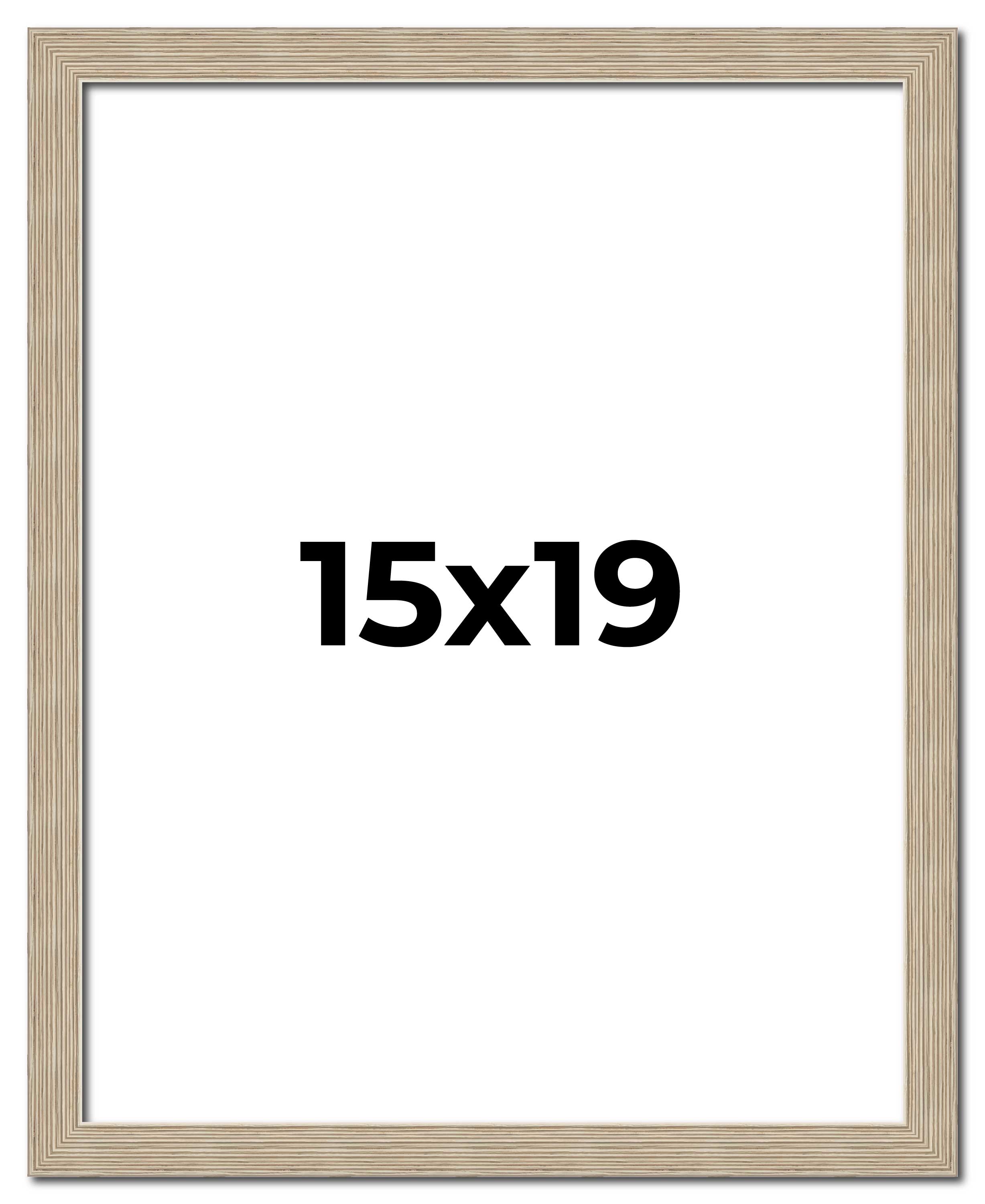 15x19 Frame Grey Solid Wood Picture Frame Width 1 Inches | Interior Frame Depth main product image