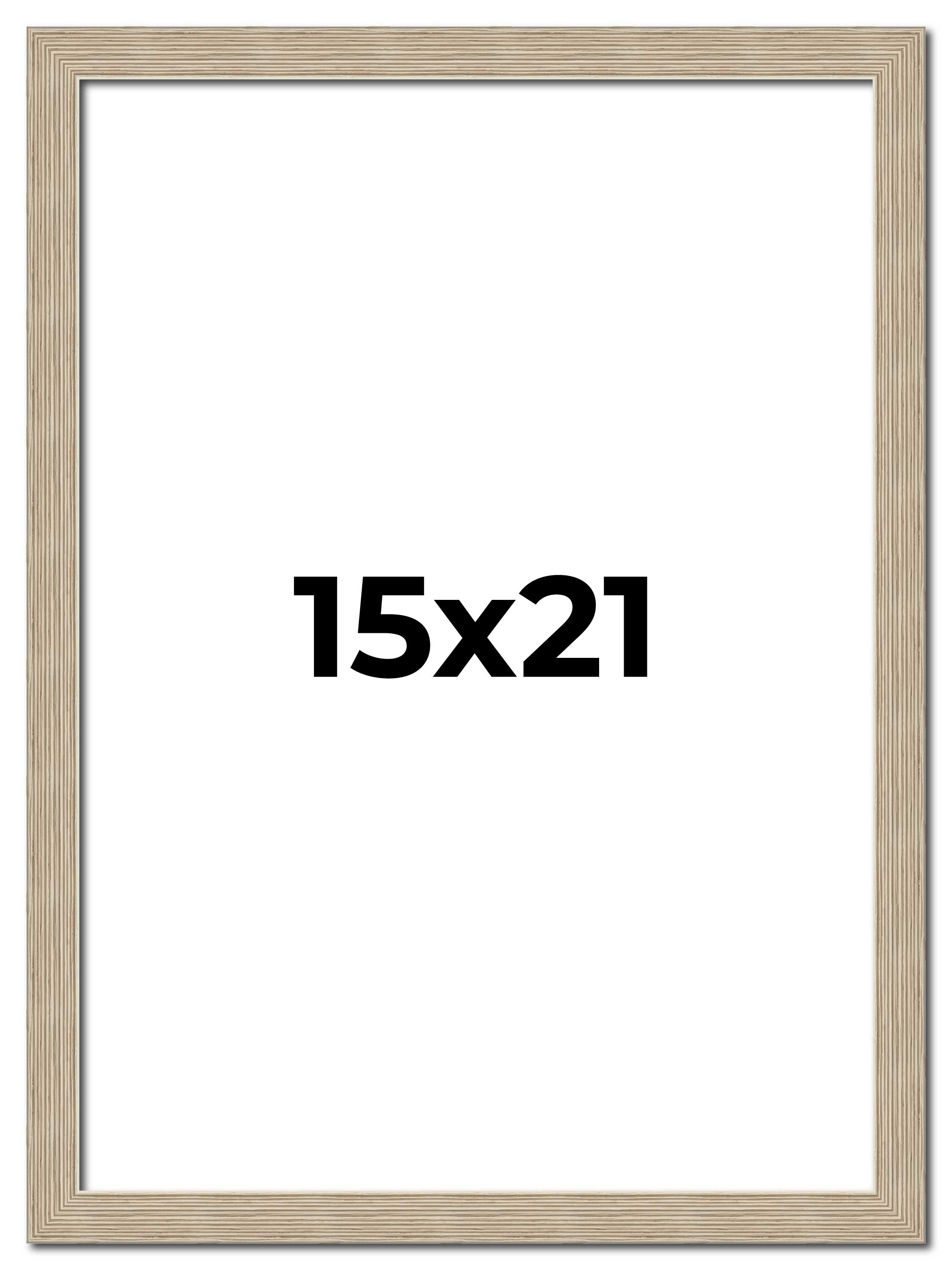 15x21 Frame Grey Solid Wood Picture Frame Width 1 Inches | Interior Frame Depth main product image