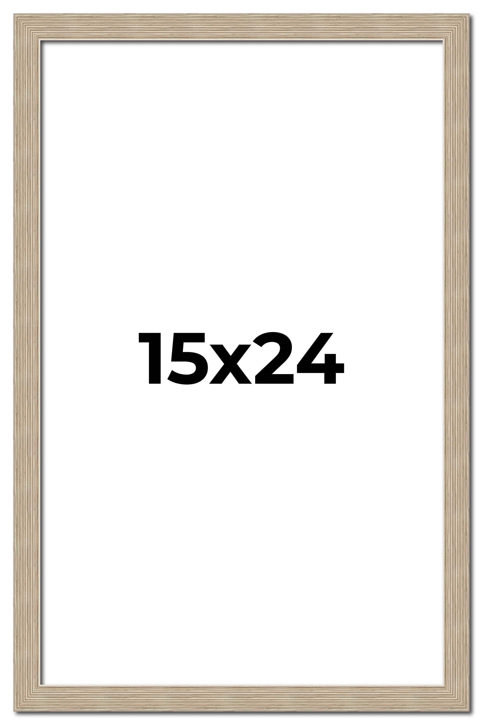 15×24 Frame Grey Solid Wood Picture Frame Width 1 Inches | Interior Frame Depth