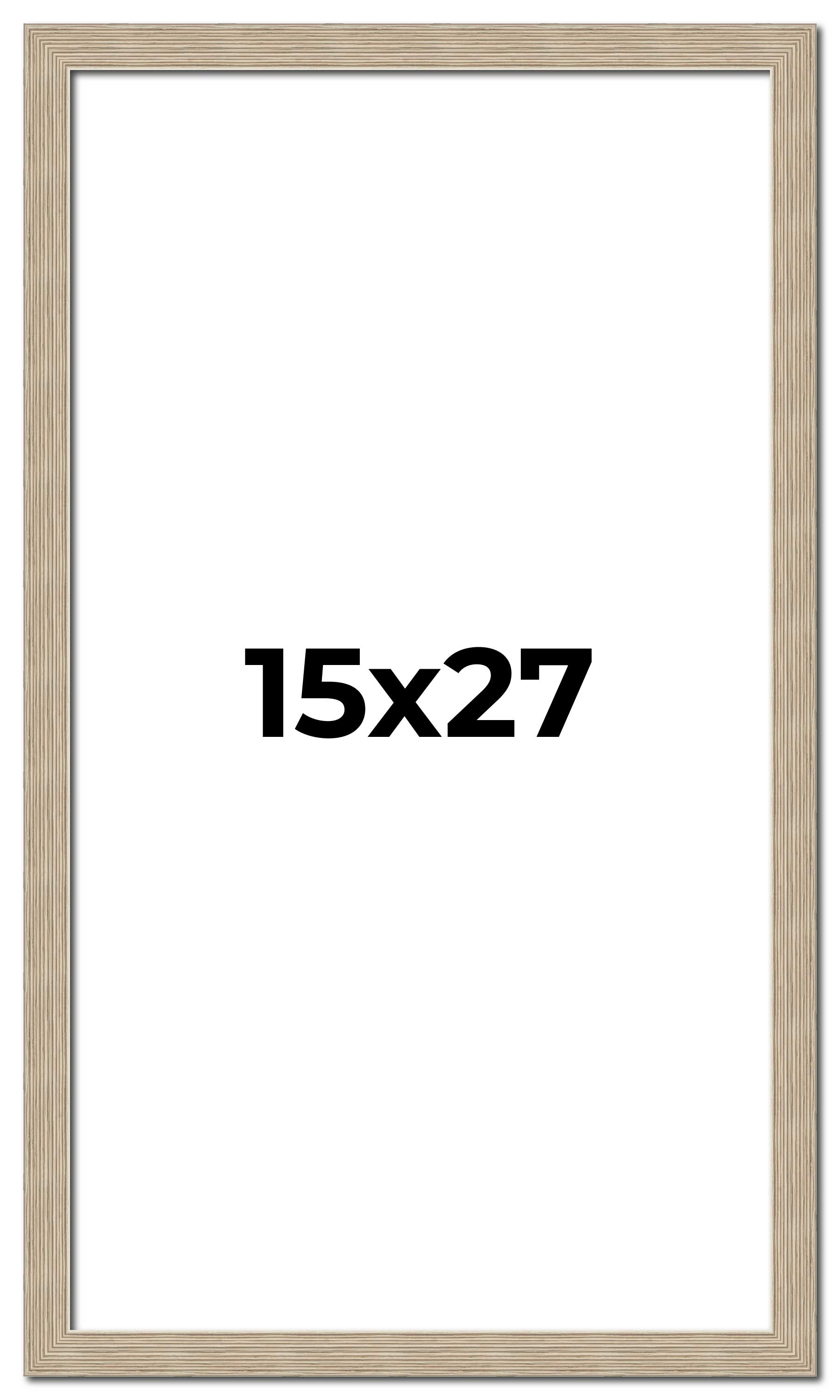 15x27 Frame Grey Solid Wood Picture Frame Width 1 Inches | Interior Frame Depth main product image