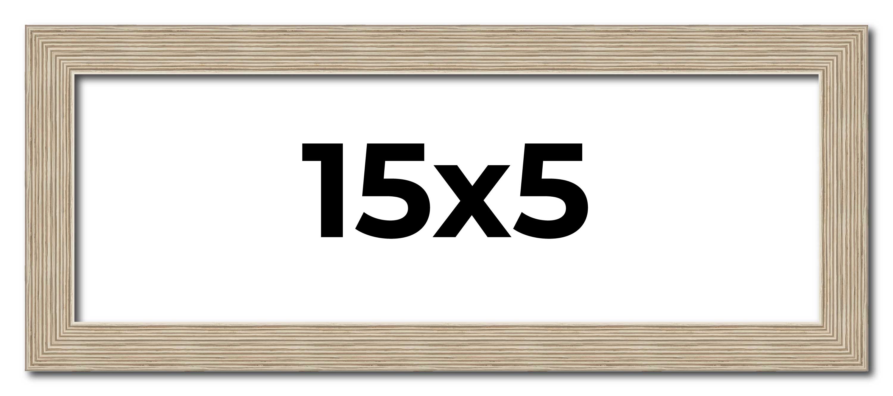 15x5 IN Frame Grey Solid Wood Picture Frame Width 1 Inches | Interior Frame Dept