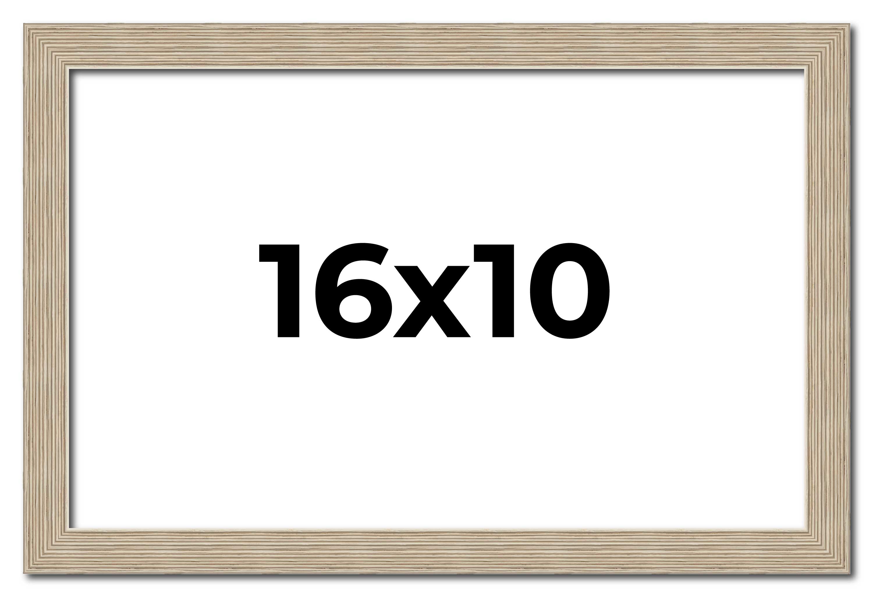 16x10 Frame Grey Solid Wood Picture Frame Width 1 Inches | Interior Frame Depth main product image