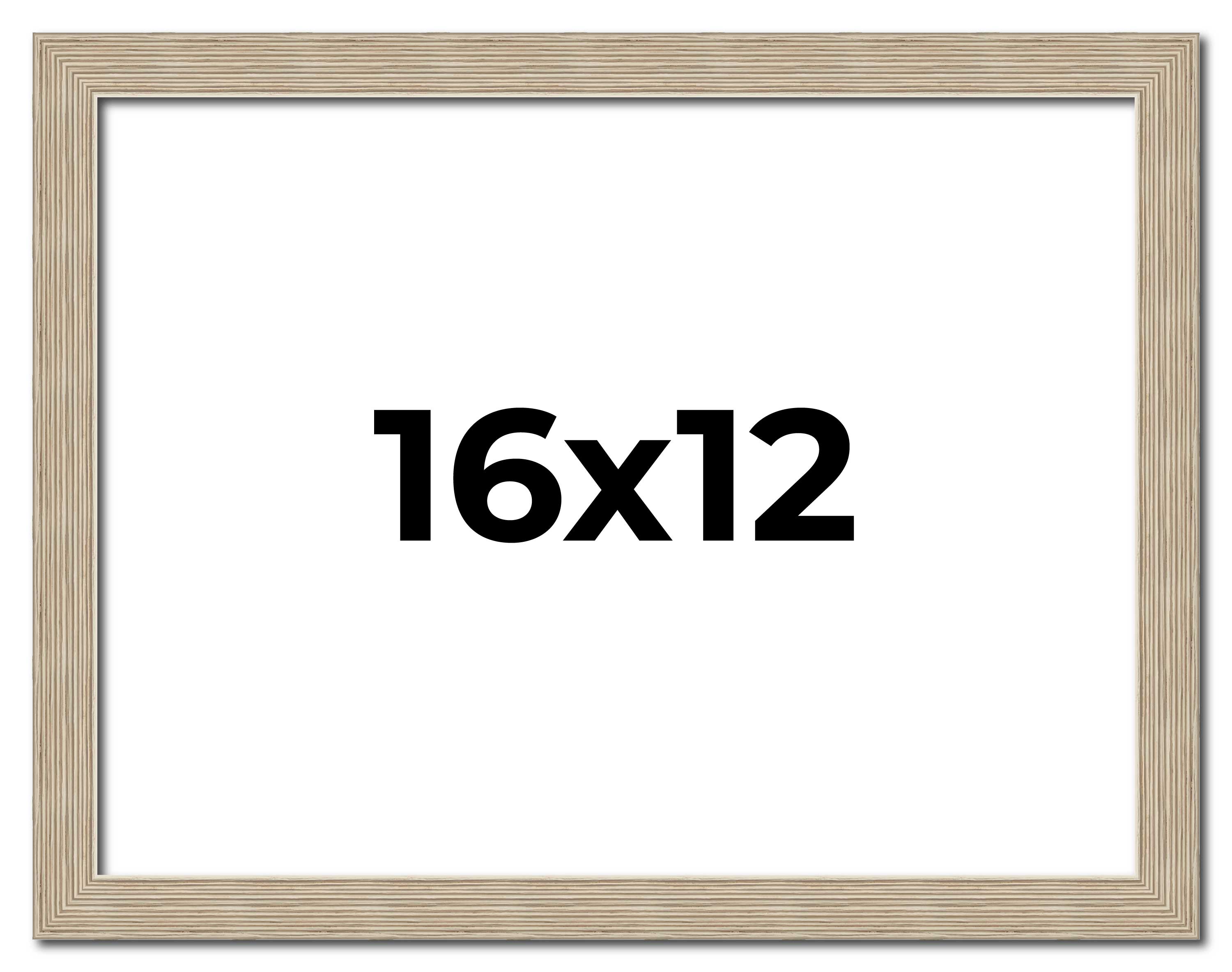 16x12 Frame Grey Solid Wood Picture Frame Width 1 Inches | Interior Frame Depth main product image