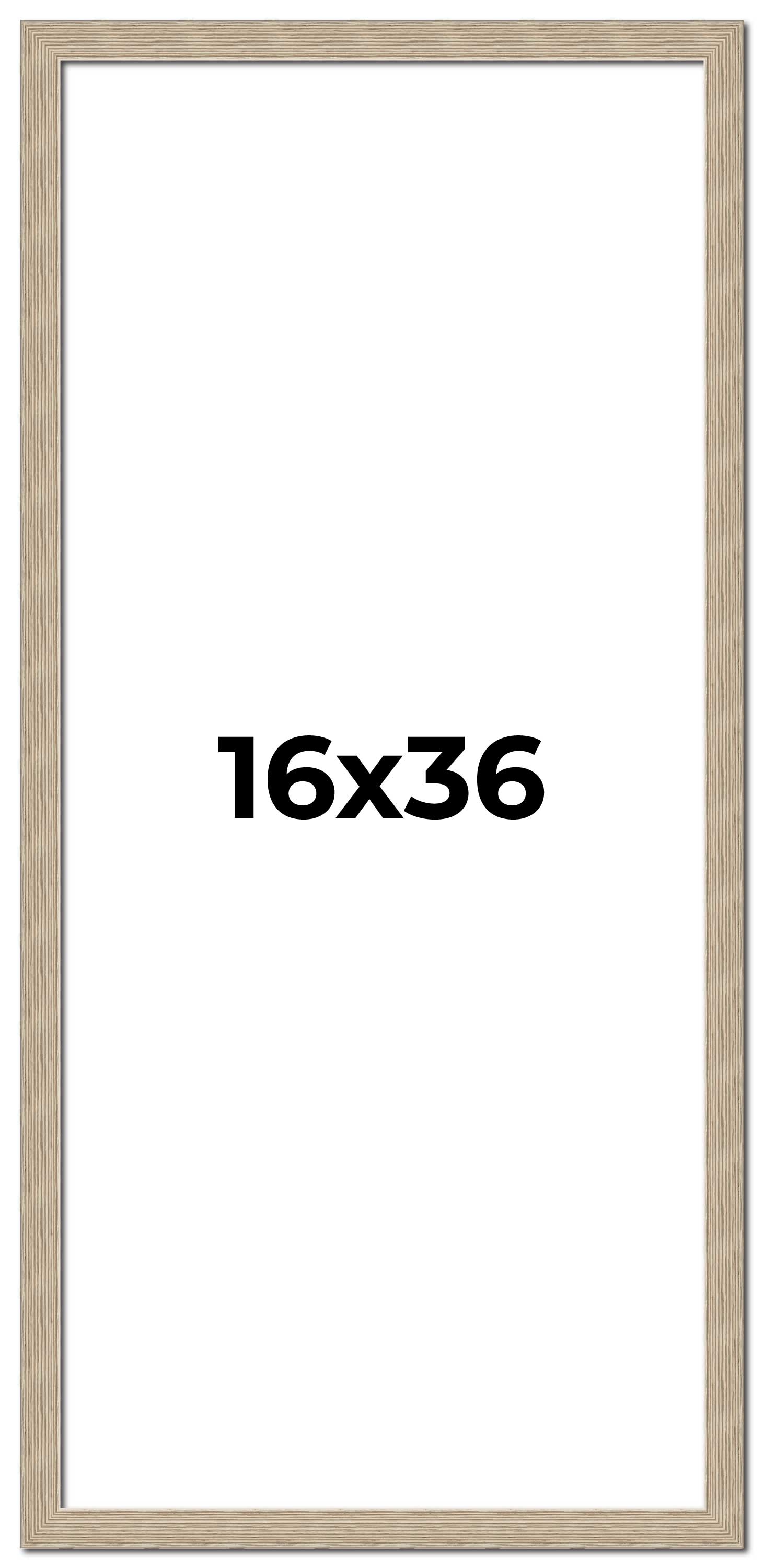 16x36 Frame Grey Solid Wood Picture Frame Width 1 Inches | Interior Frame Depth main product image