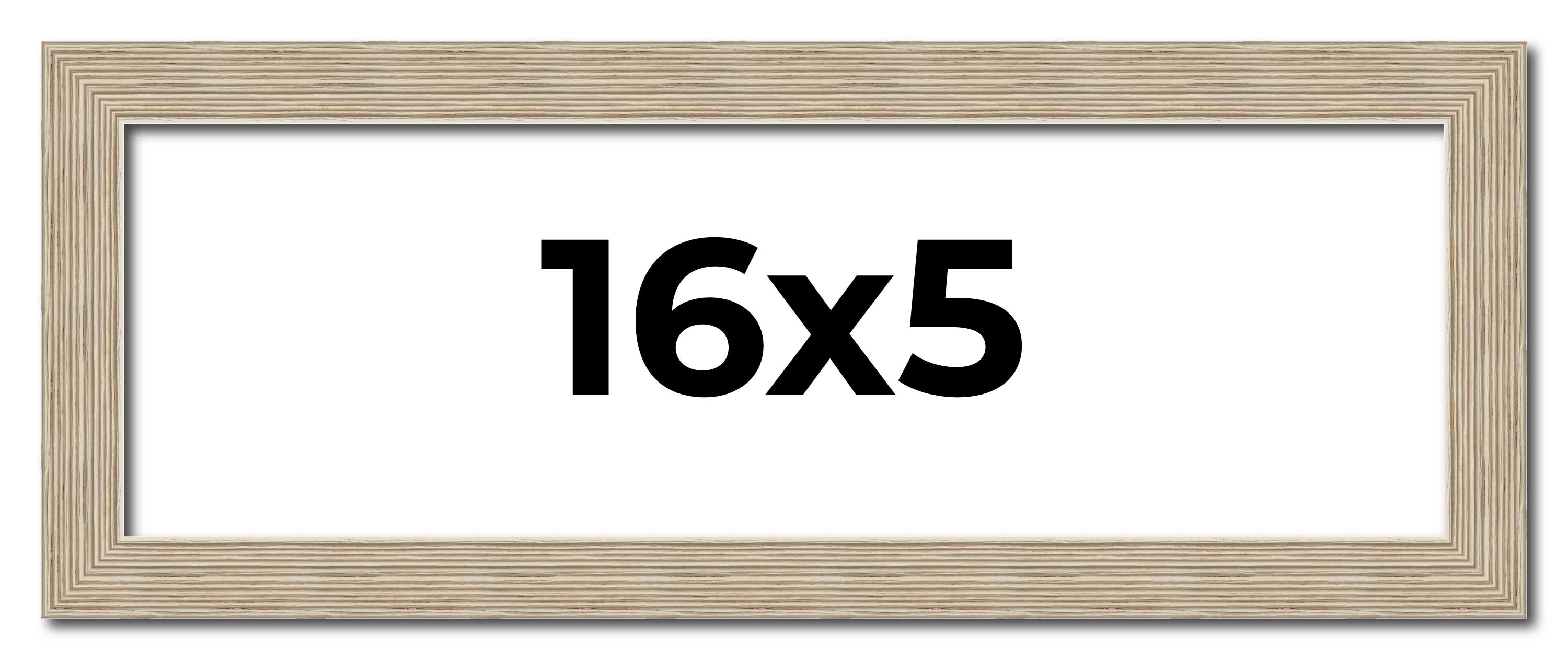 16x5 IN Frame Grey Solid Wood Picture Frame Width 1 Inches | Interior Frame Dept main product image