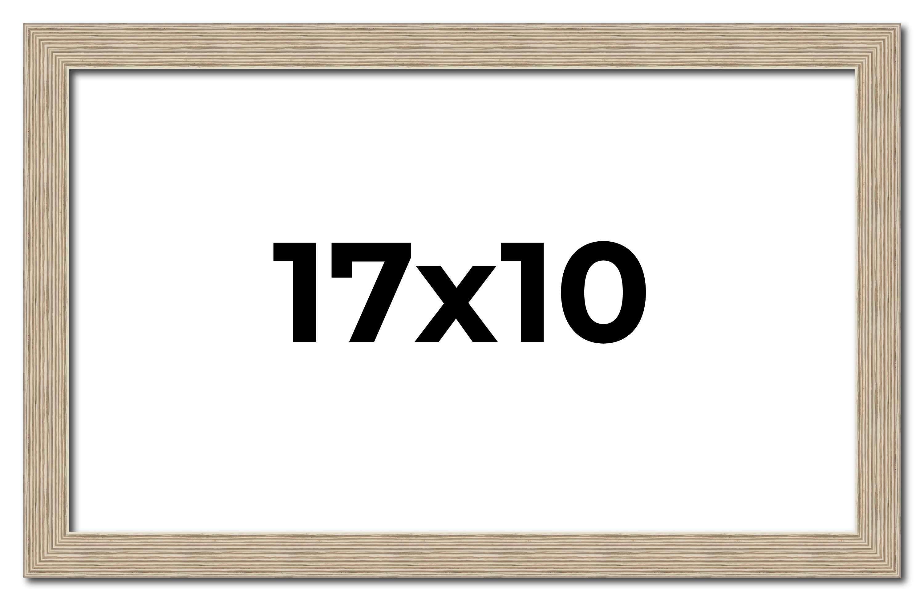 17x10 Frame Grey Solid Wood Picture Frame Width 1 Inches | Interior Frame Depth main product image