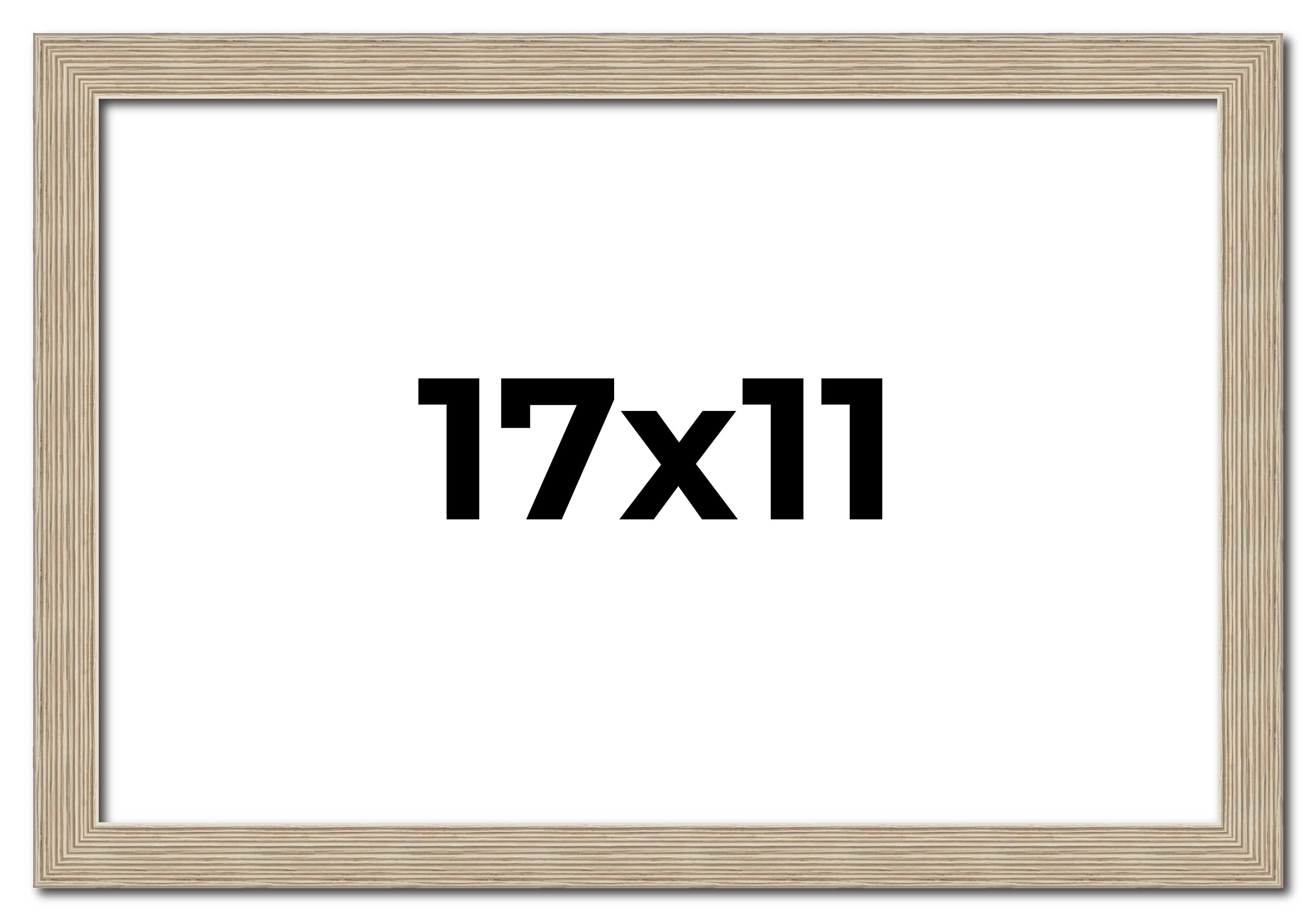 17x11 Frame Grey Solid Wood Picture Frame Width 1 Inches | Interior Frame Depth main product image