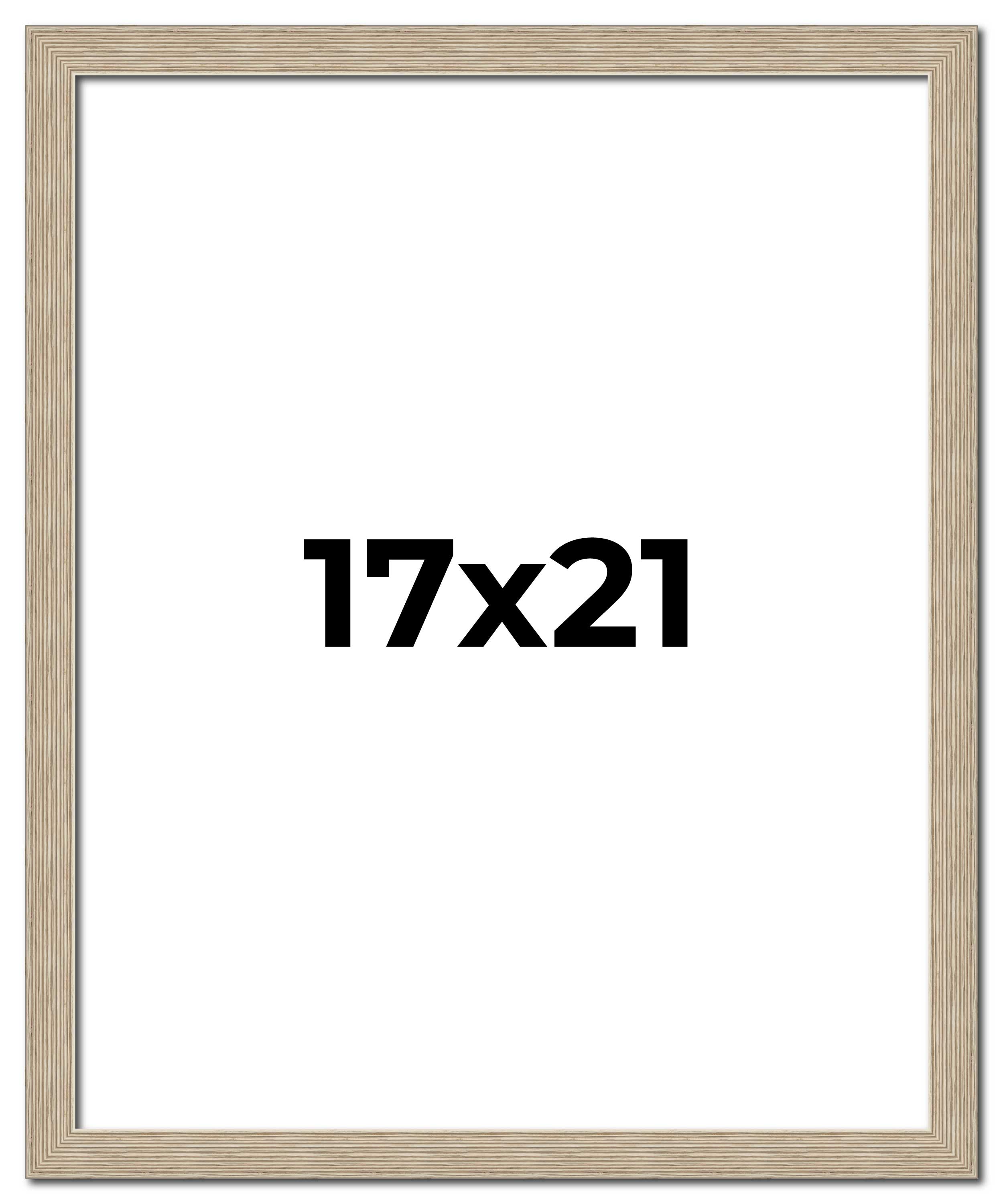 17x21 Frame Grey Solid Wood Picture Frame Width 1 Inches | Interior Frame Depth main product image
