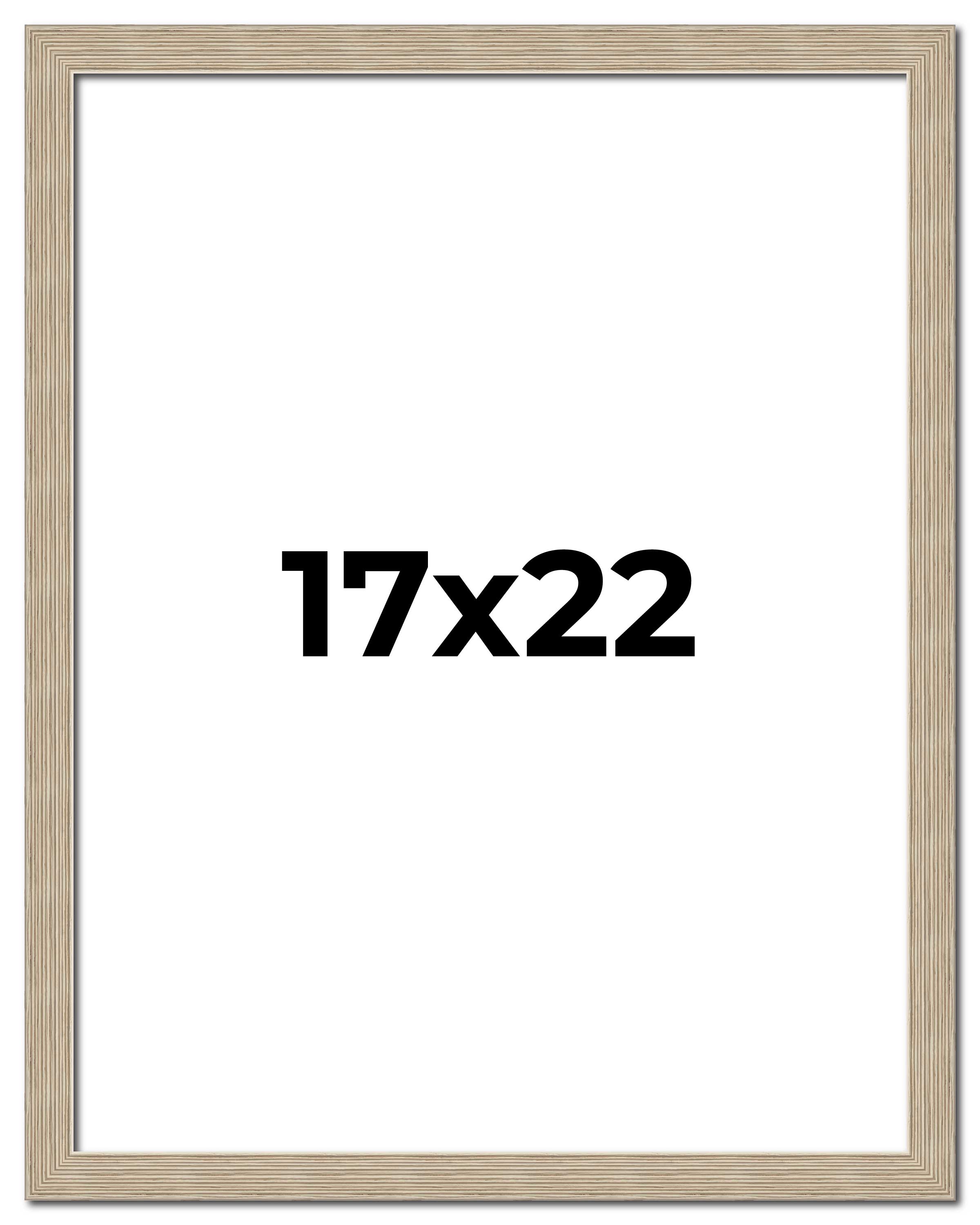 17x22 Frame Grey Solid Wood Picture Frame Width 1 Inches | Interior Frame Depth main product image