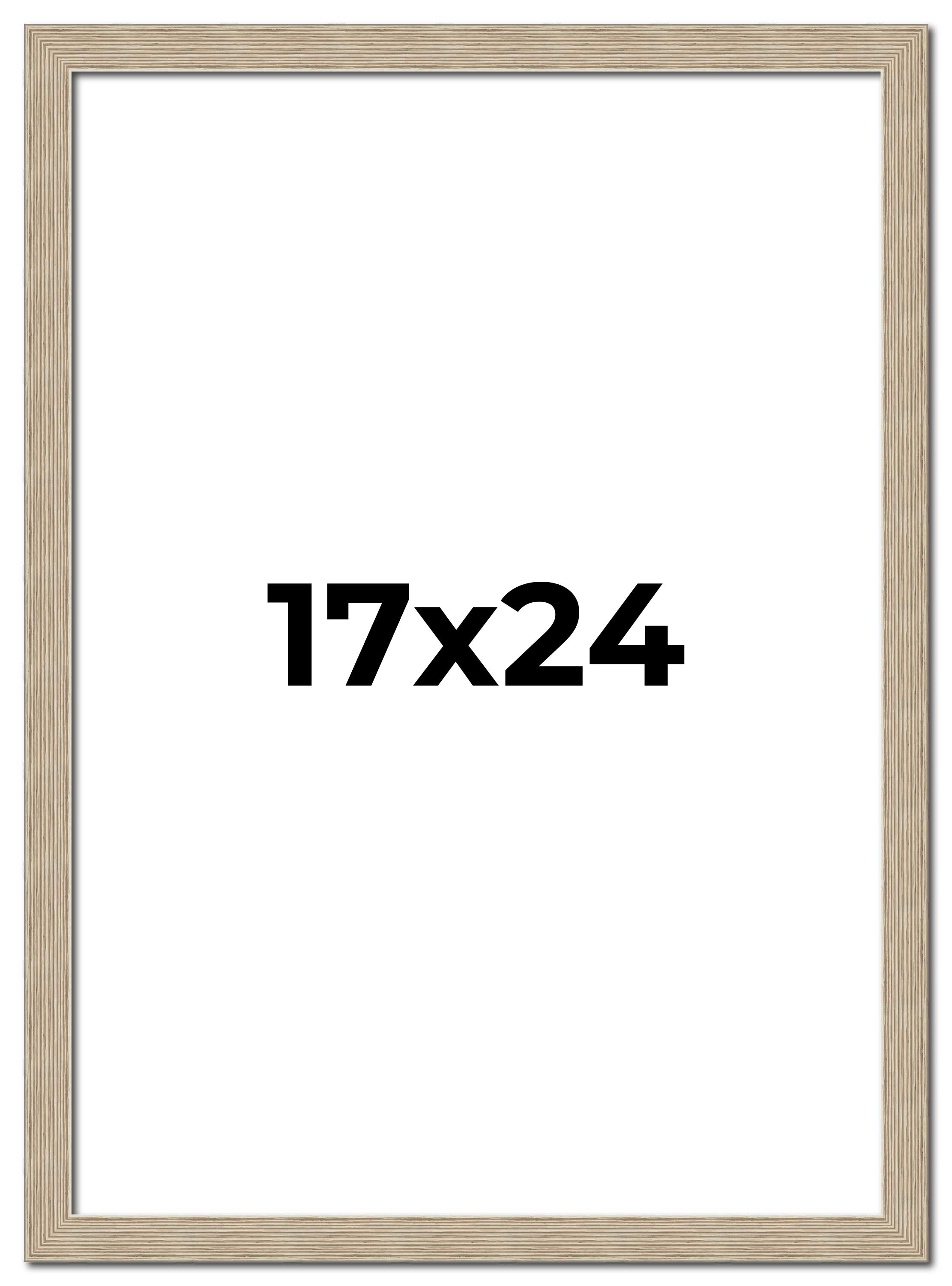 17x24 Frame Grey Solid Wood Picture Frame Width 1 Inches | Interior Frame Depth main product image