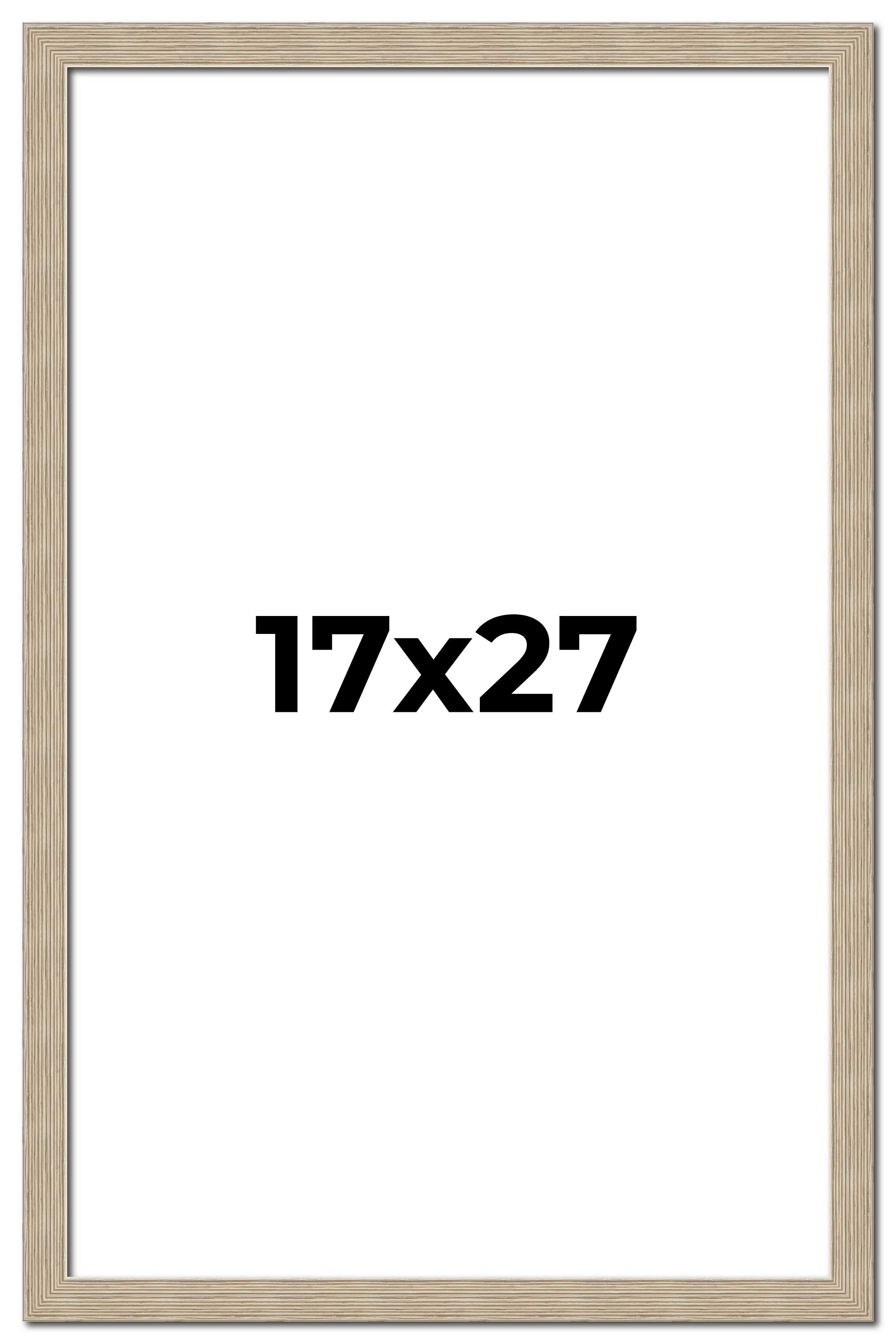 17x27 Frame Grey Solid Wood Picture Frame Width 1 Inches | Interior Frame Depth main product image