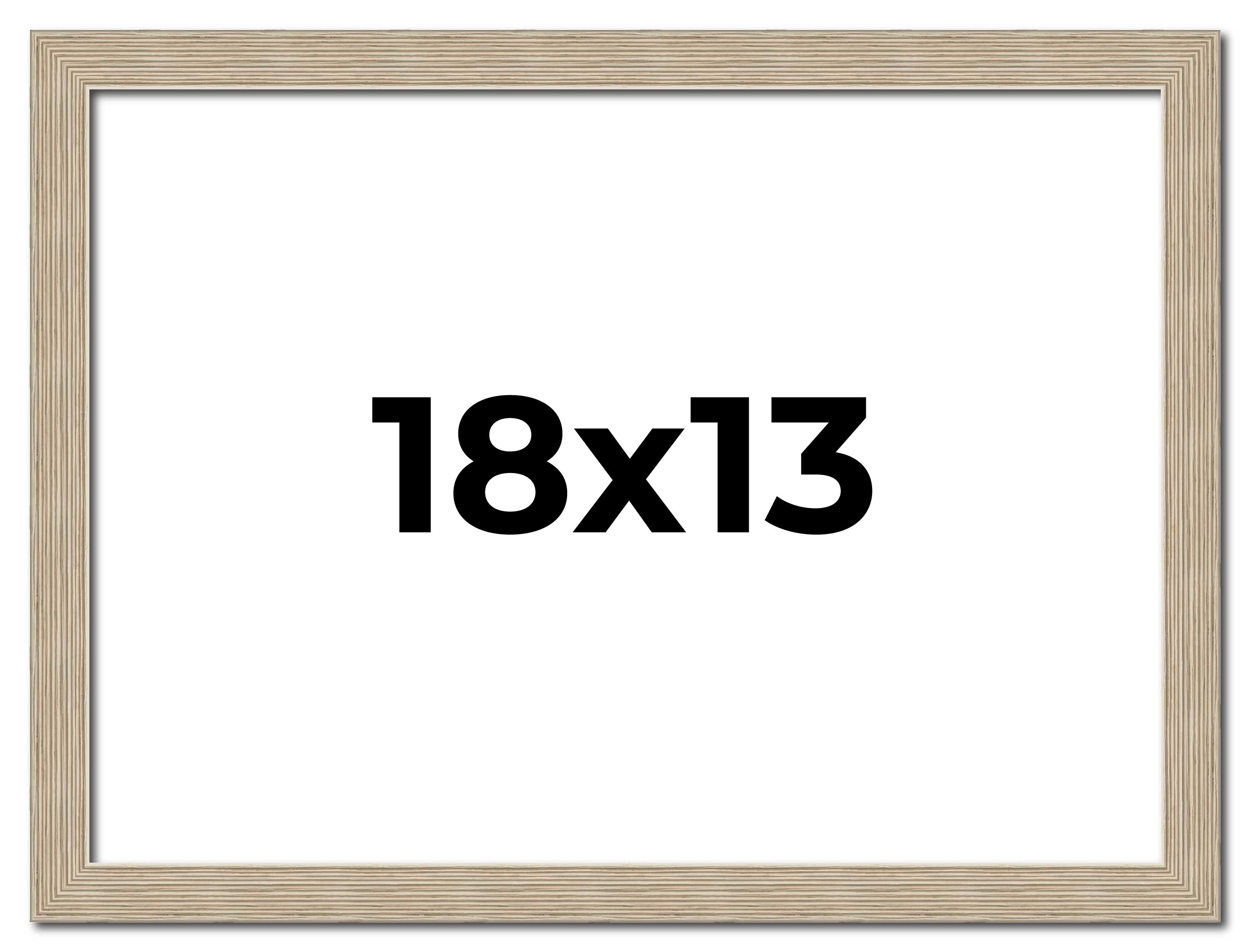 18x13 Frame Grey Solid Wood Picture Frame Width 1 Inches | Interior Frame Depth main product image