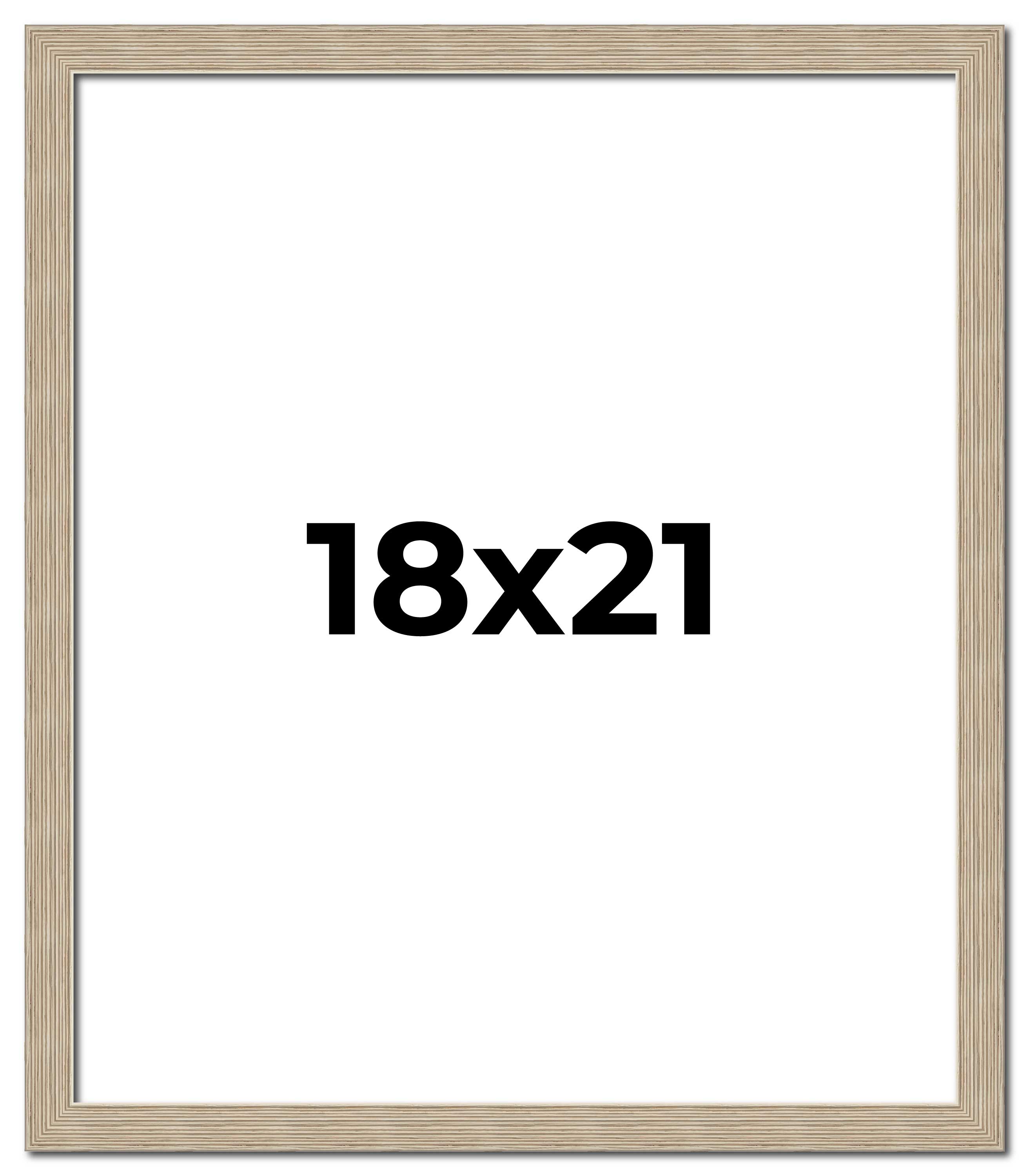 18x21 Frame Grey Solid Wood Picture Frame Width 1 Inches | Interior Frame Depth main product image