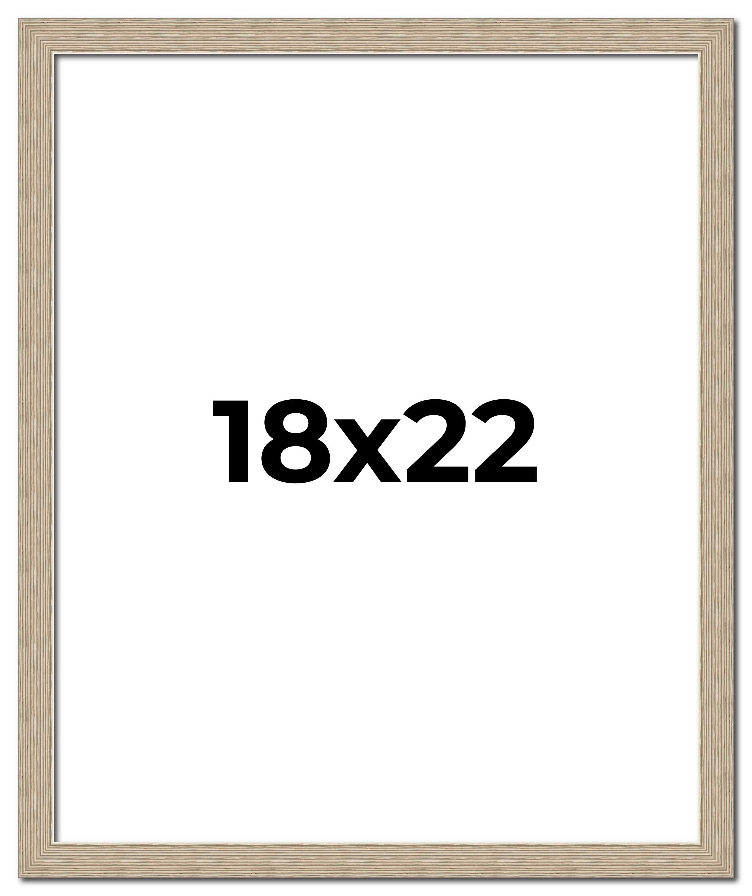 18x22 Frame Grey Solid Wood Picture Frame Width 1 Inches | Interior Frame Depth main product image