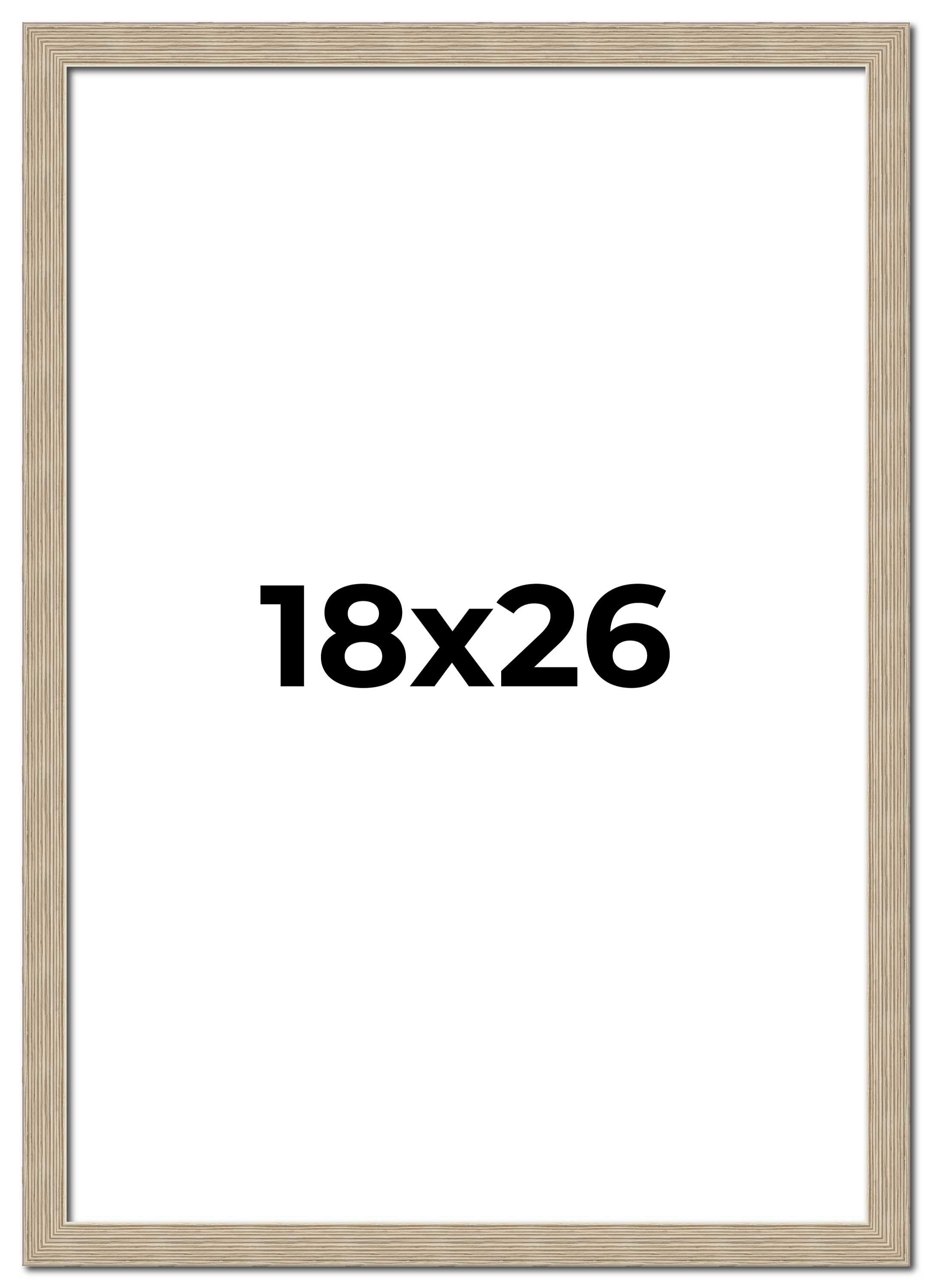 18x26 Frame Grey Solid Wood Picture Frame Width 1 Inches | Interior Frame Depth main product image