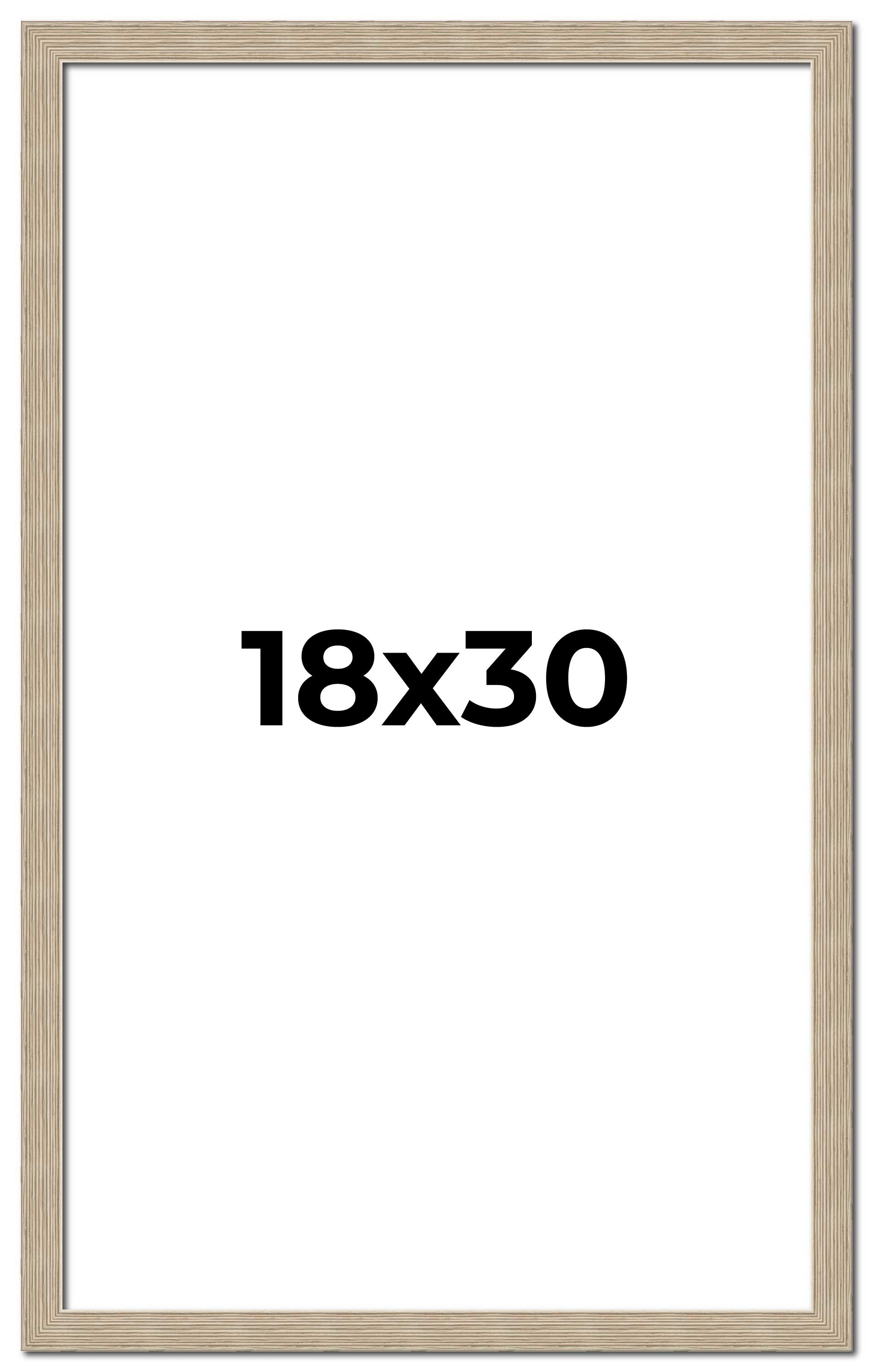 18x30 Frame Grey Solid Wood Picture Frame Width 1 Inches | Interior Frame Depth main product image