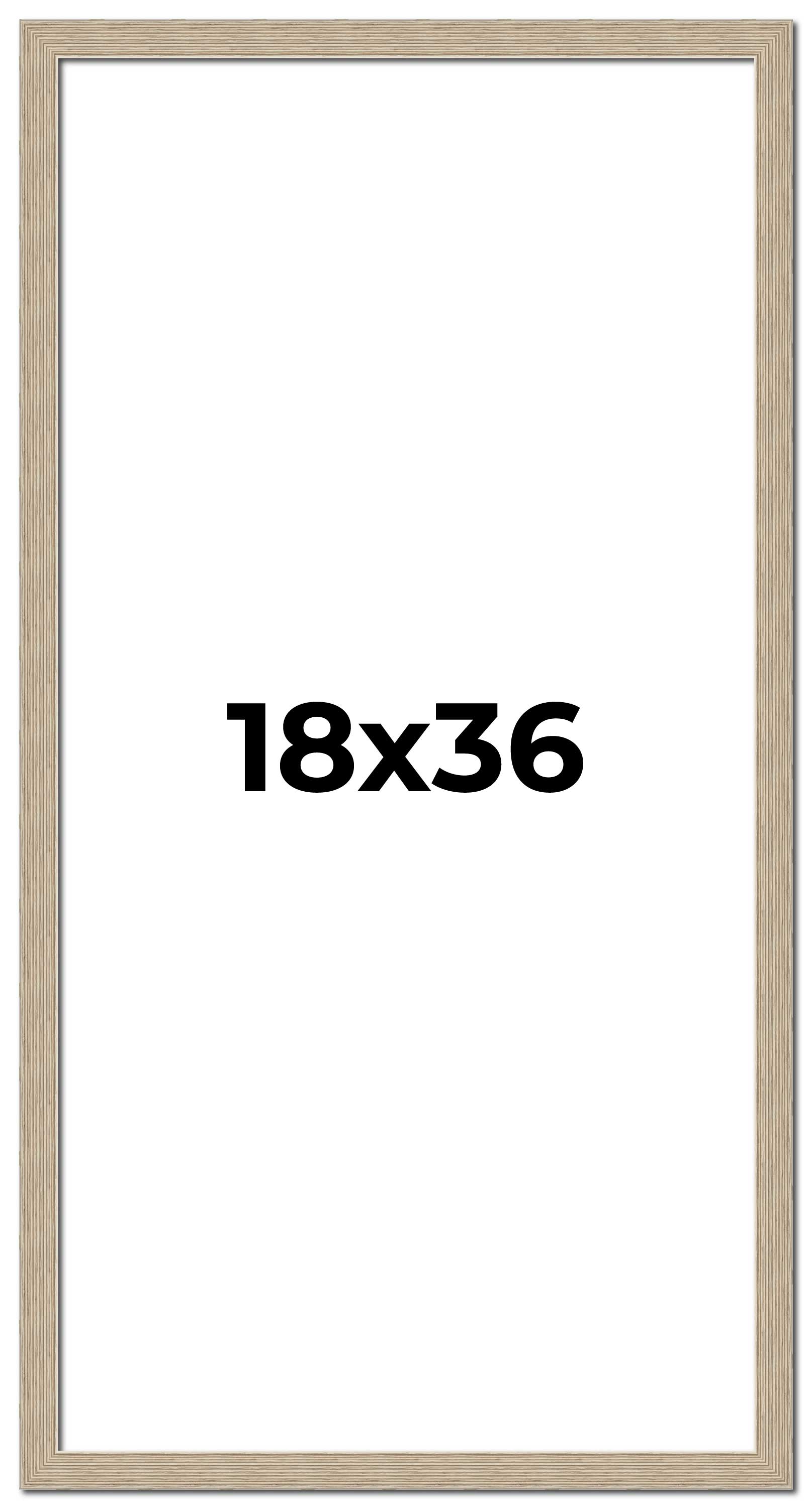 18x36 Frame Grey Solid Wood Picture Frame Width 1 Inches | Interior Frame Depth main product image
