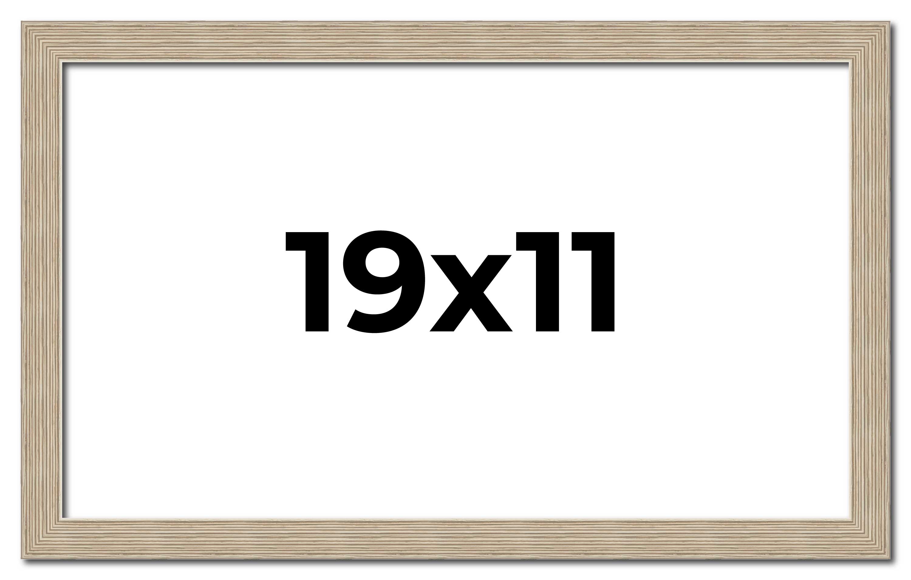 19x11 Frame Grey Solid Wood Picture Frame Width 1 Inches | Interior Frame Depth main product image