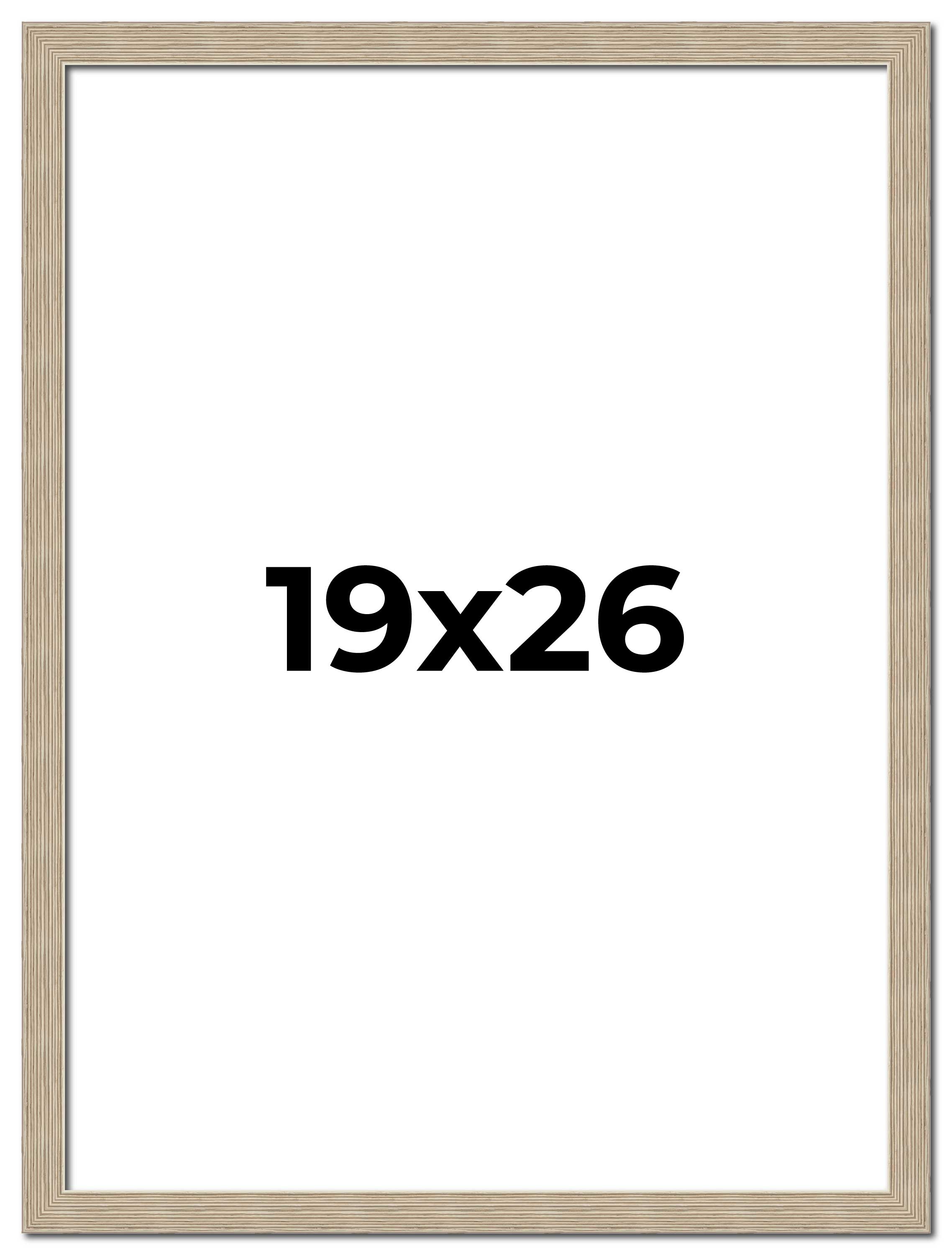19x26 Frame Grey Solid Wood Picture Frame Width 1 Inches | Interior Frame Depth main product image