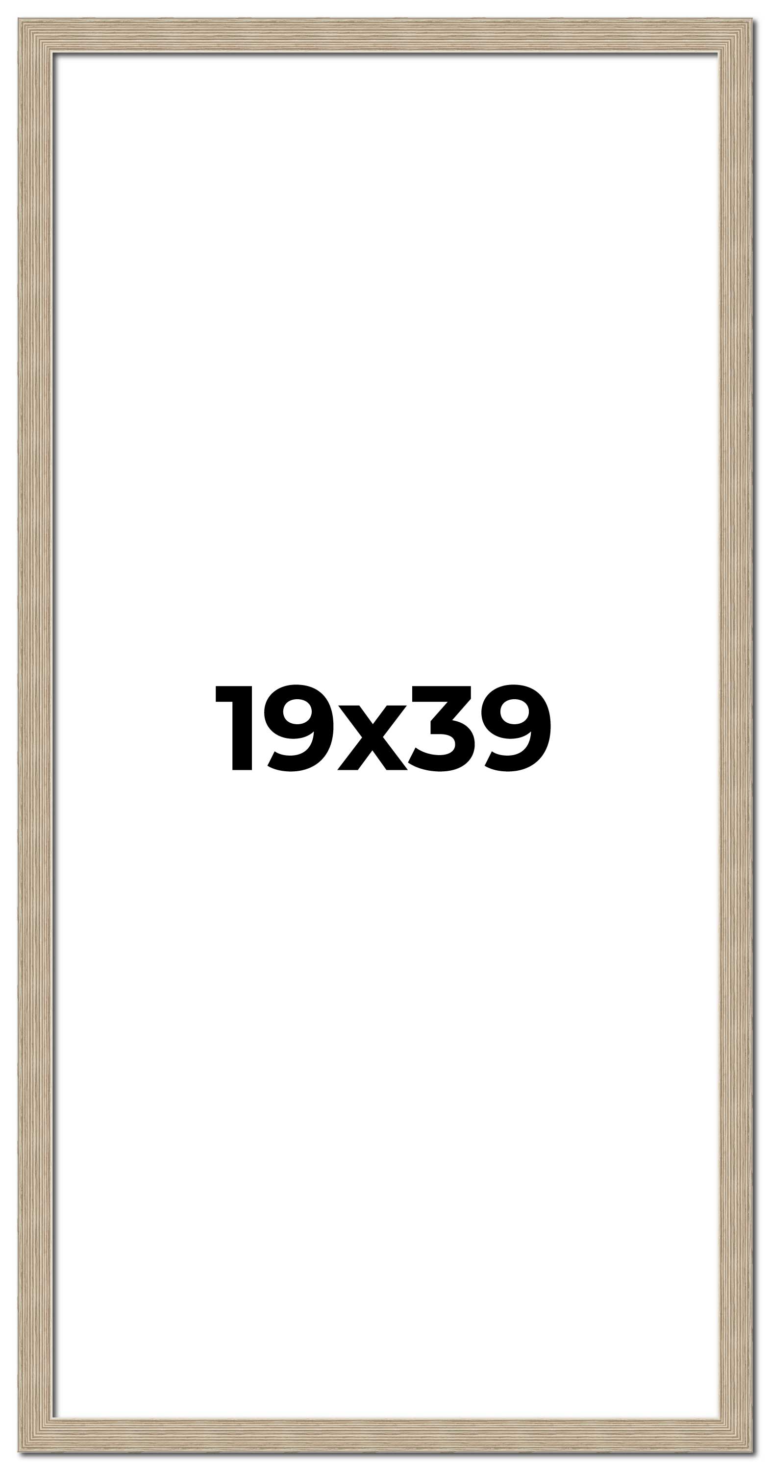 19x39 Frame Grey Solid Wood Picture Frame Width 1 Inches | Interior Frame Depth main product image