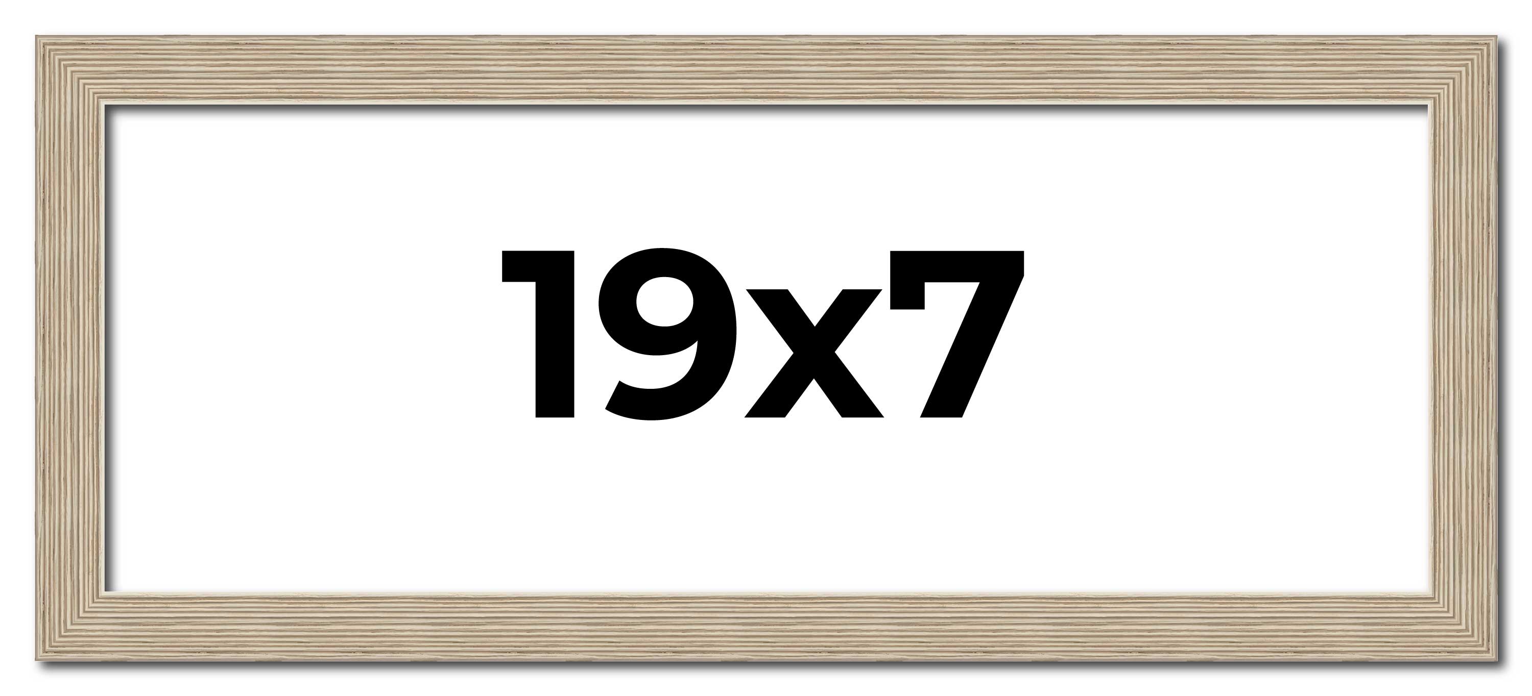 19x7 Frame Grey Solid Wood Picture Frame Width 1 Inches | Interior Frame Depth 0 main product image