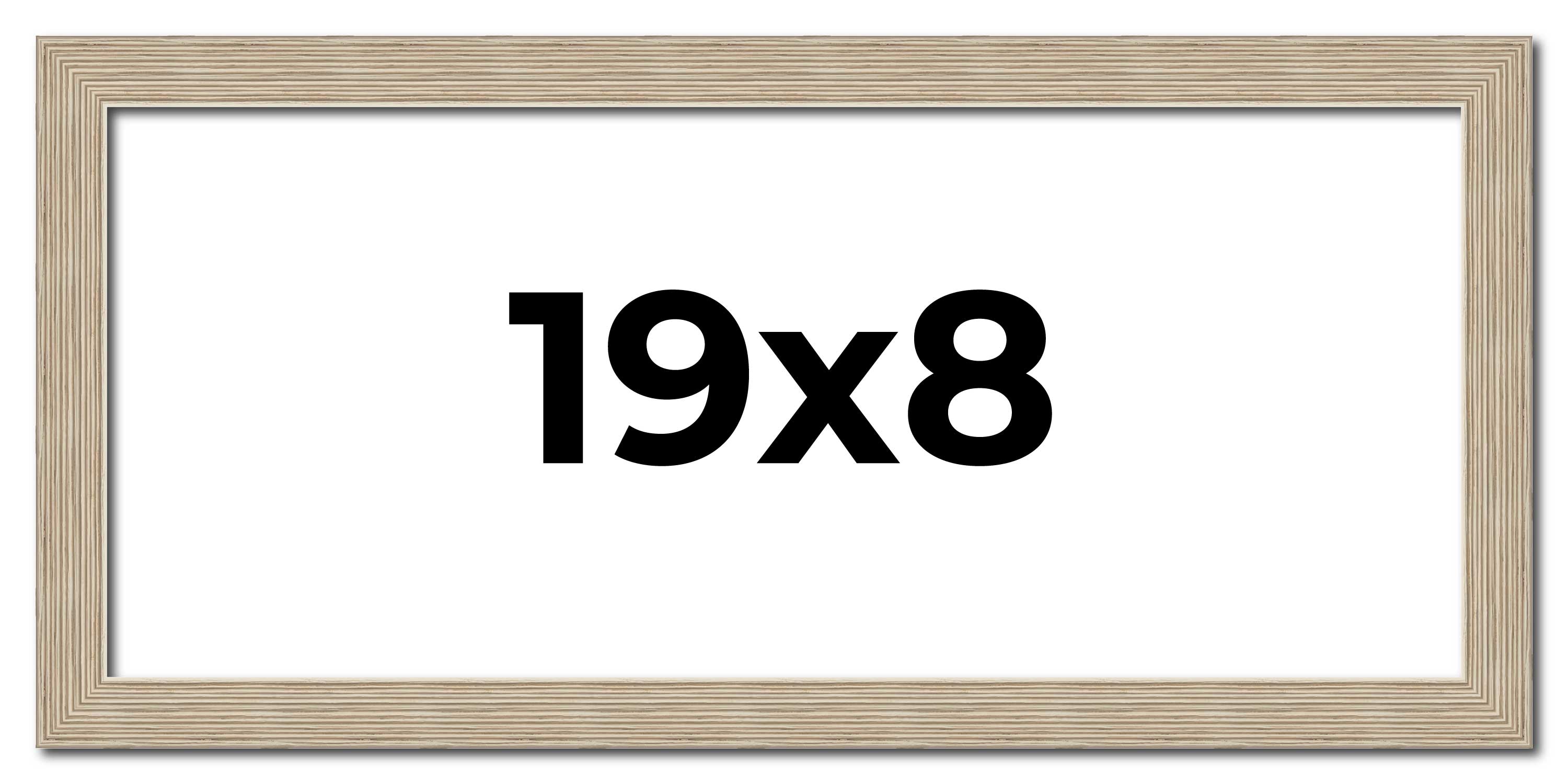 19x8 Frame Grey Solid Wood Picture Frame Width 1 Inches | Interior Frame Depth 0 main product image