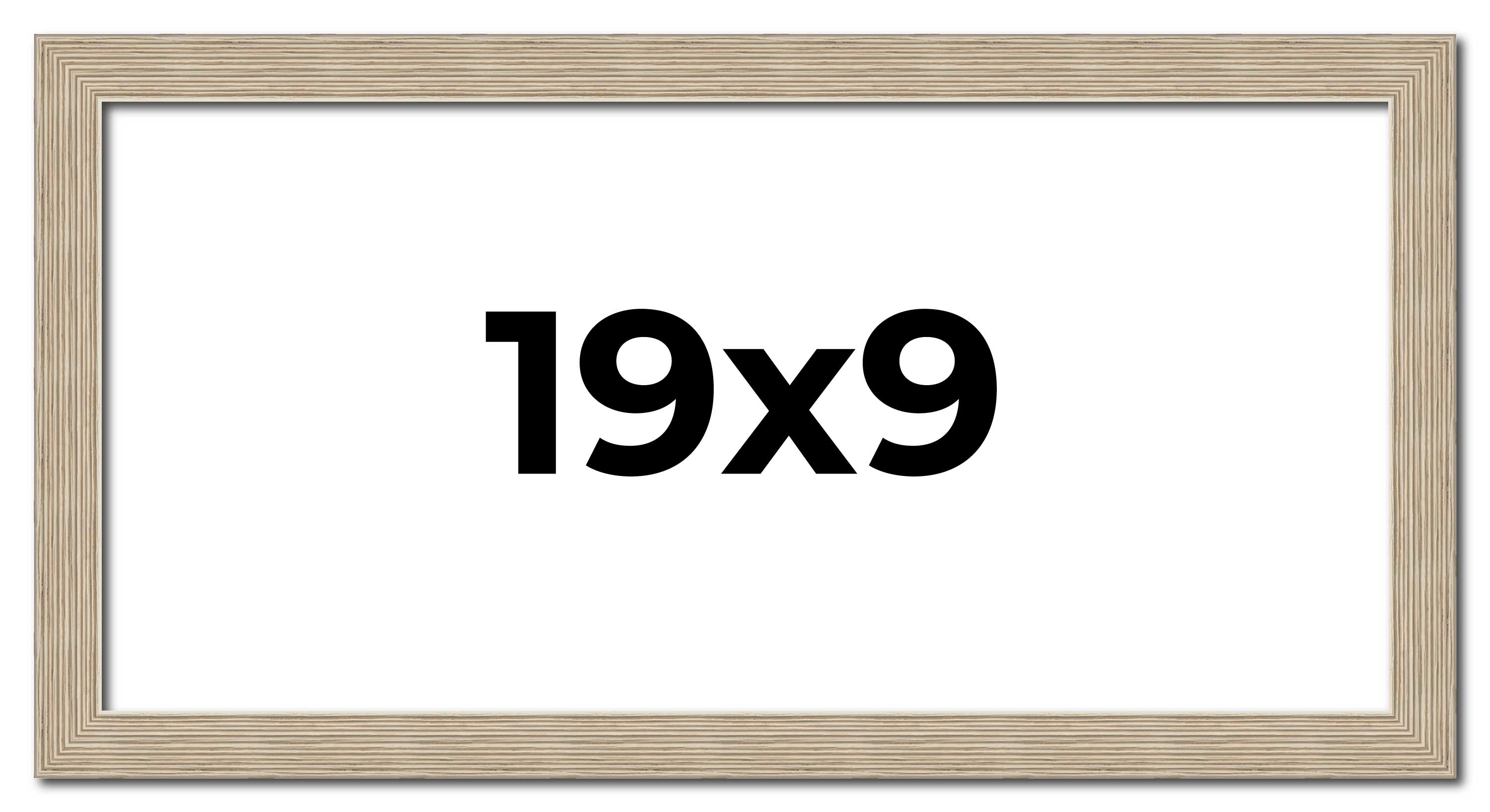 19x9 Frame Grey Solid Wood Picture Frame Width 1 Inches | Interior Frame Depth 0 main product image