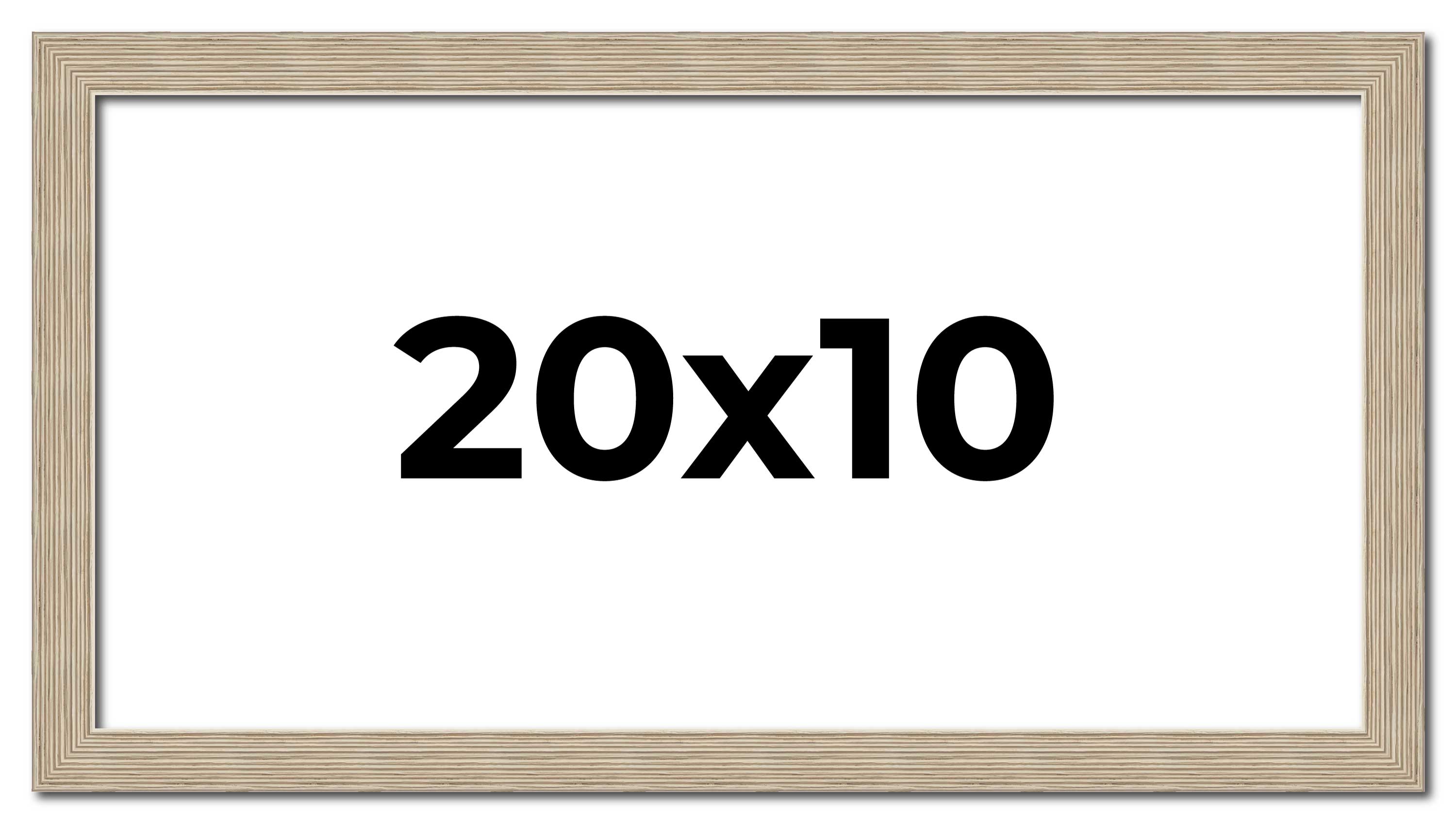 20x10 Frame Grey Solid Wood Picture Frame Width 1 Inches | Interior Frame Depth main product image