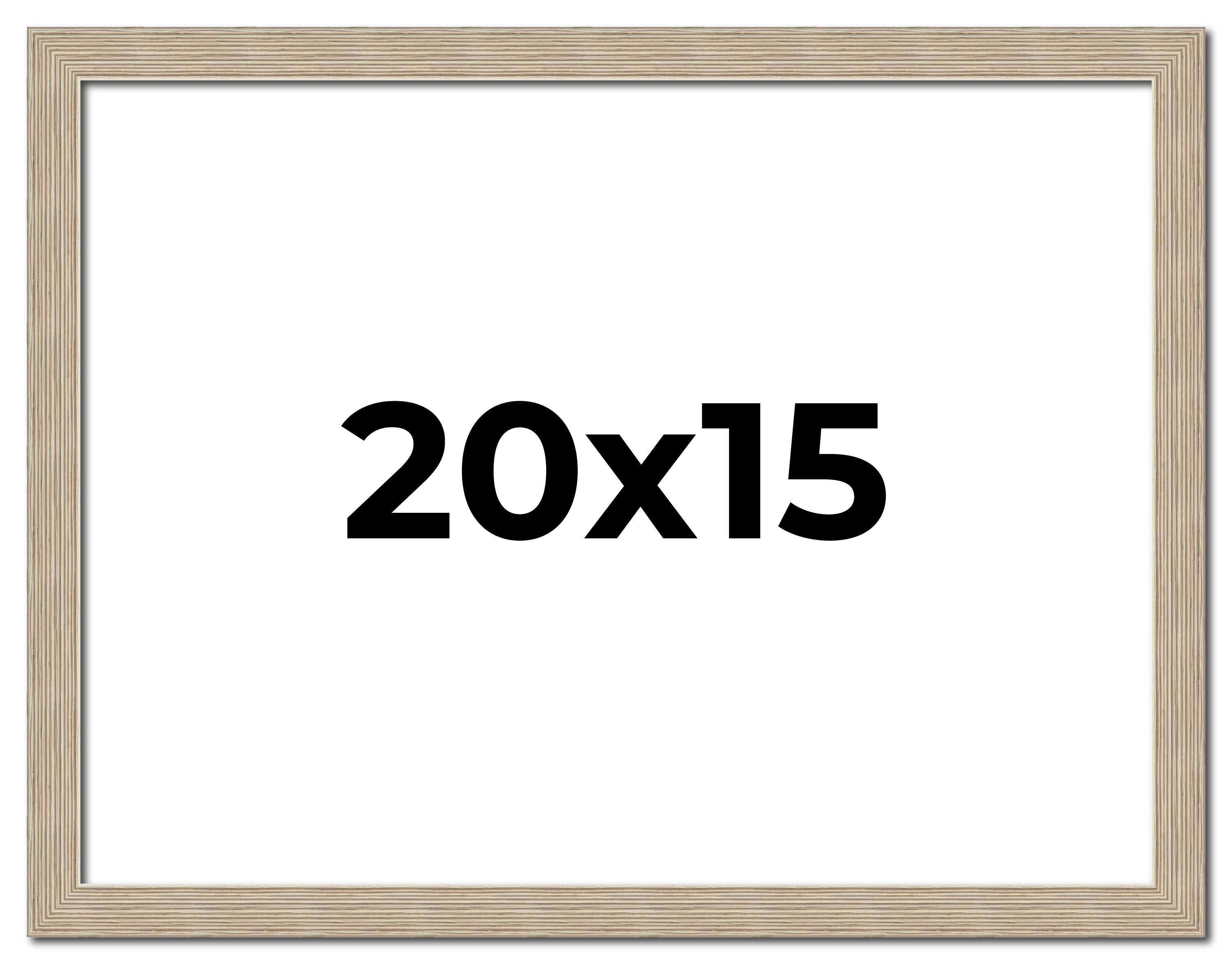 20x15 Frame Grey Solid Wood Picture Frame Width 1 Inches | Interior Frame Depth main product image