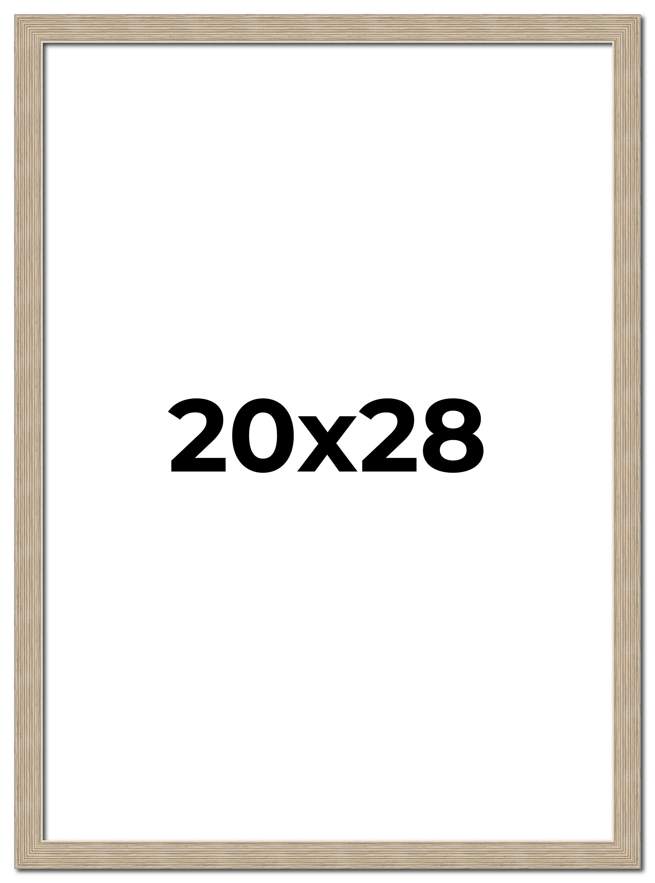 20x28 Frame Grey Solid Wood Picture Frame Width 1 Inches | Interior Frame Depth main product image