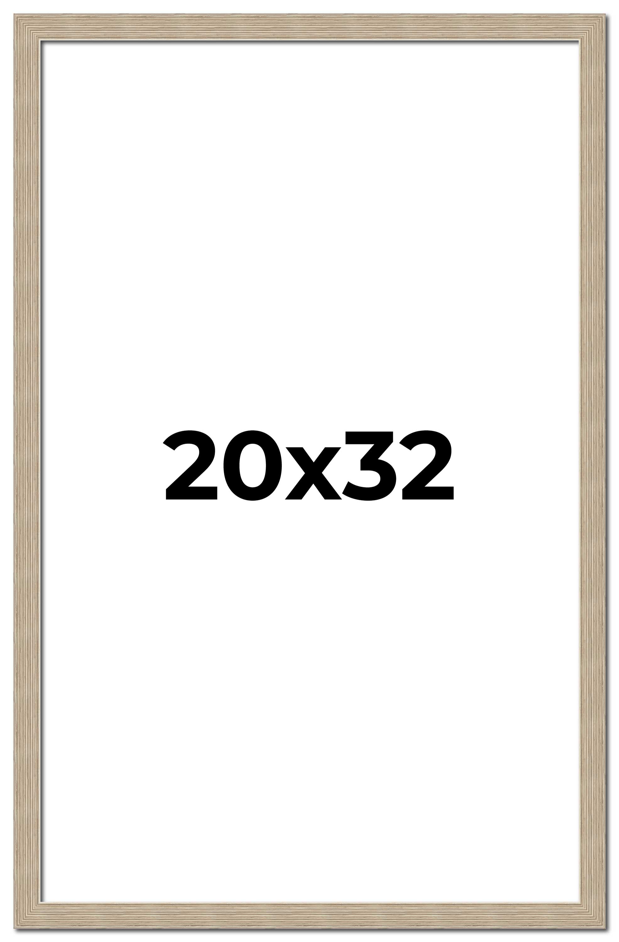 20x32 Frame Grey Solid Wood Picture Frame Width 1 Inches | Interior Frame Depth main product image