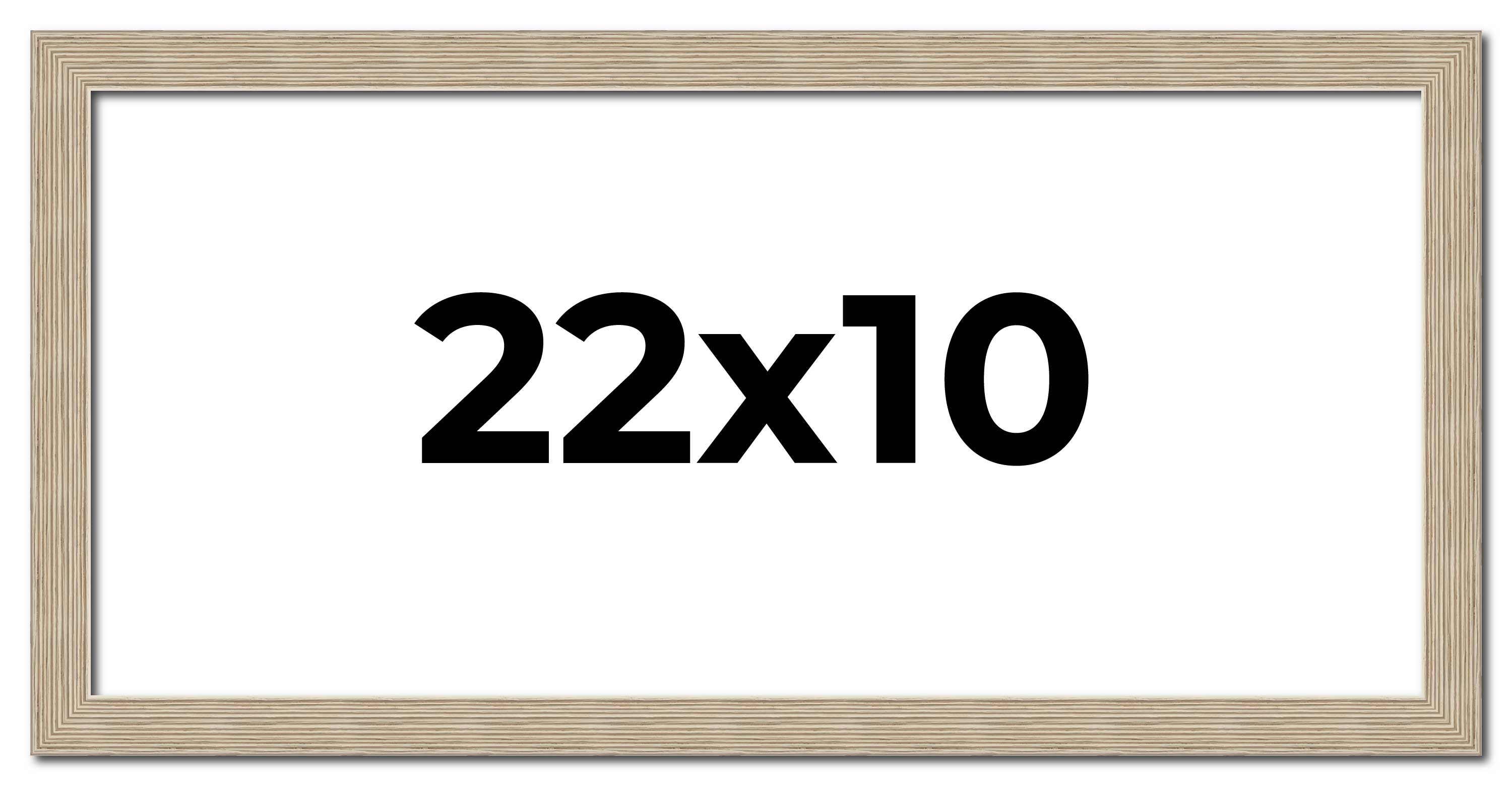 22x10 Frame Grey Solid Wood Picture Frame Width 1 Inches | Interior Frame Depth main product image