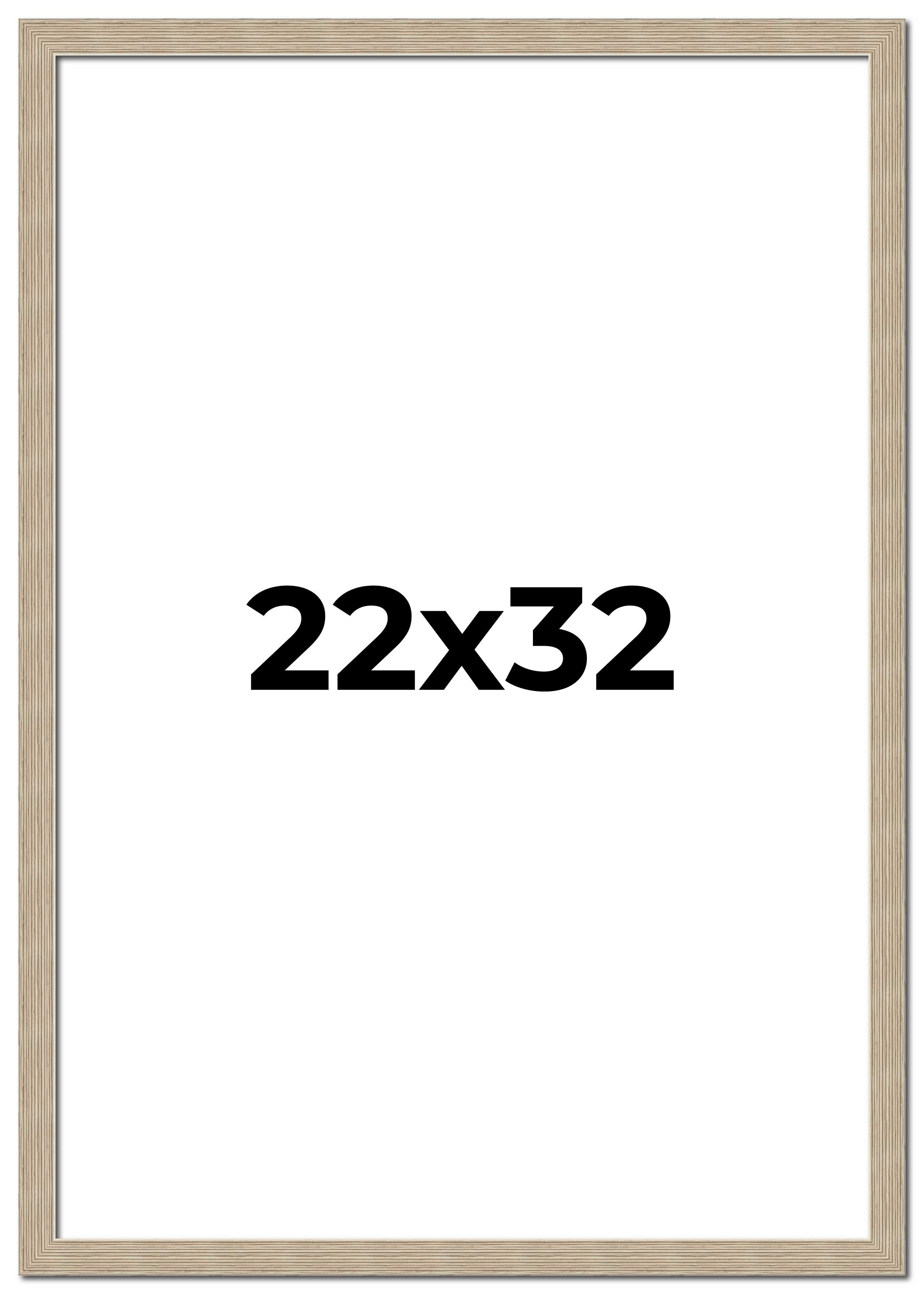 22x32 Frame Grey Solid Wood Picture Frame Width 1 Inches | Interior Frame Depth main product image