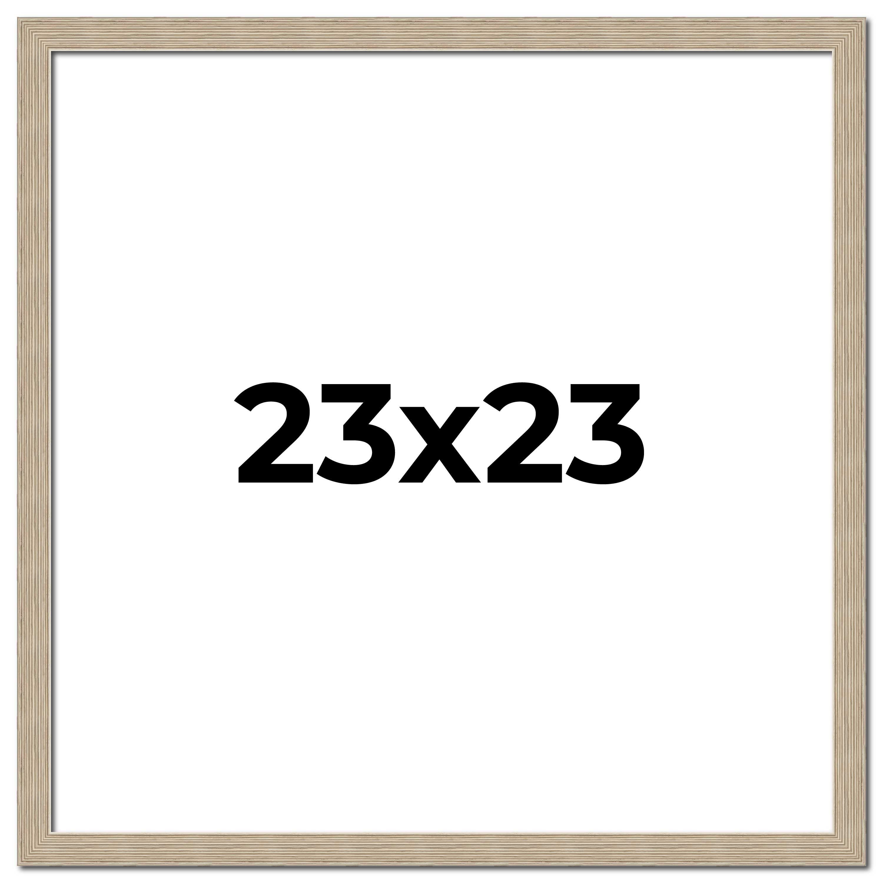 23x23 Frame Grey Solid Wood Picture Frame Width 1 Inches | Interior Frame Depth main product image