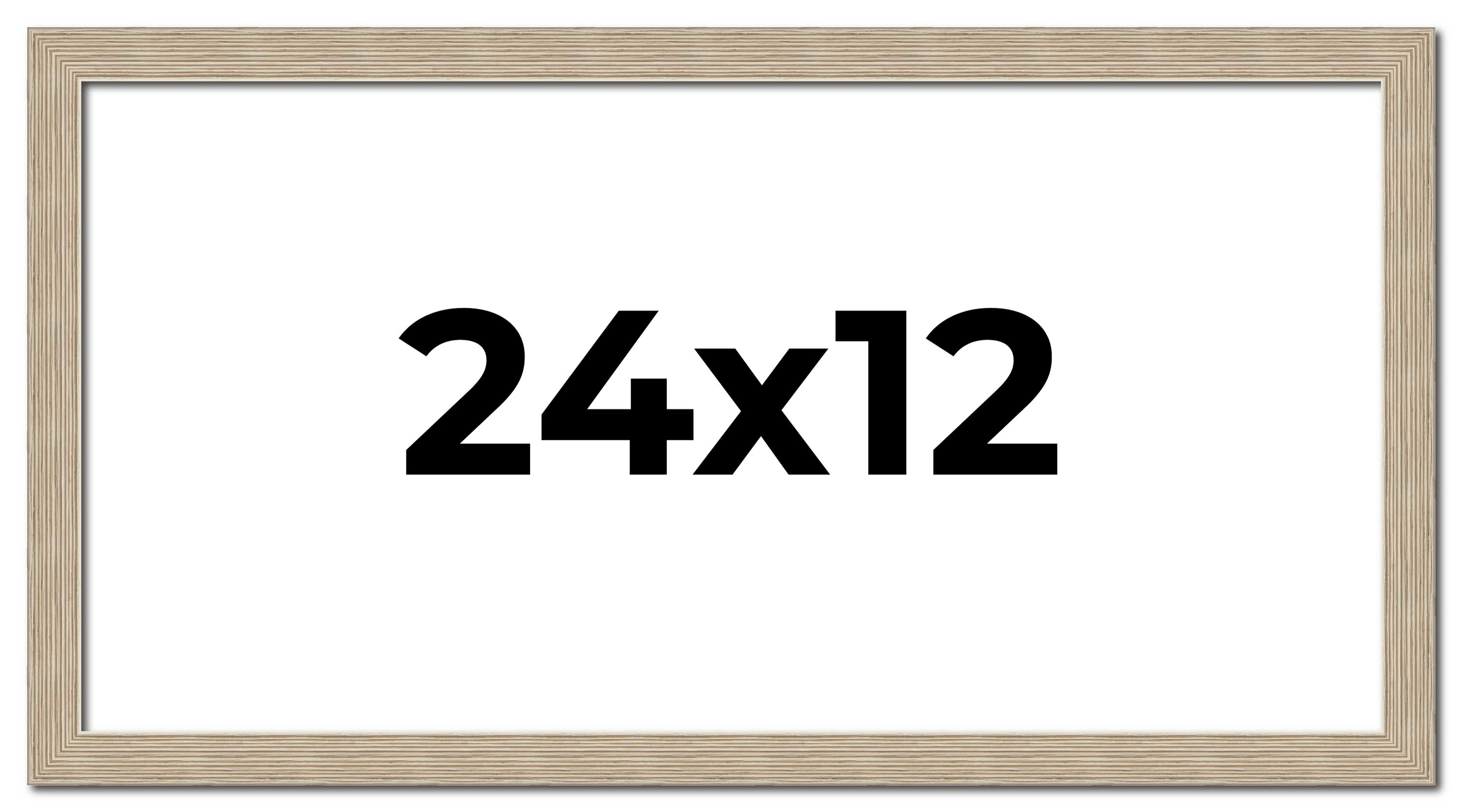 24x12 Frame Grey Solid Wood Picture Frame Width 1 Inches | Interior Frame Depth main product image