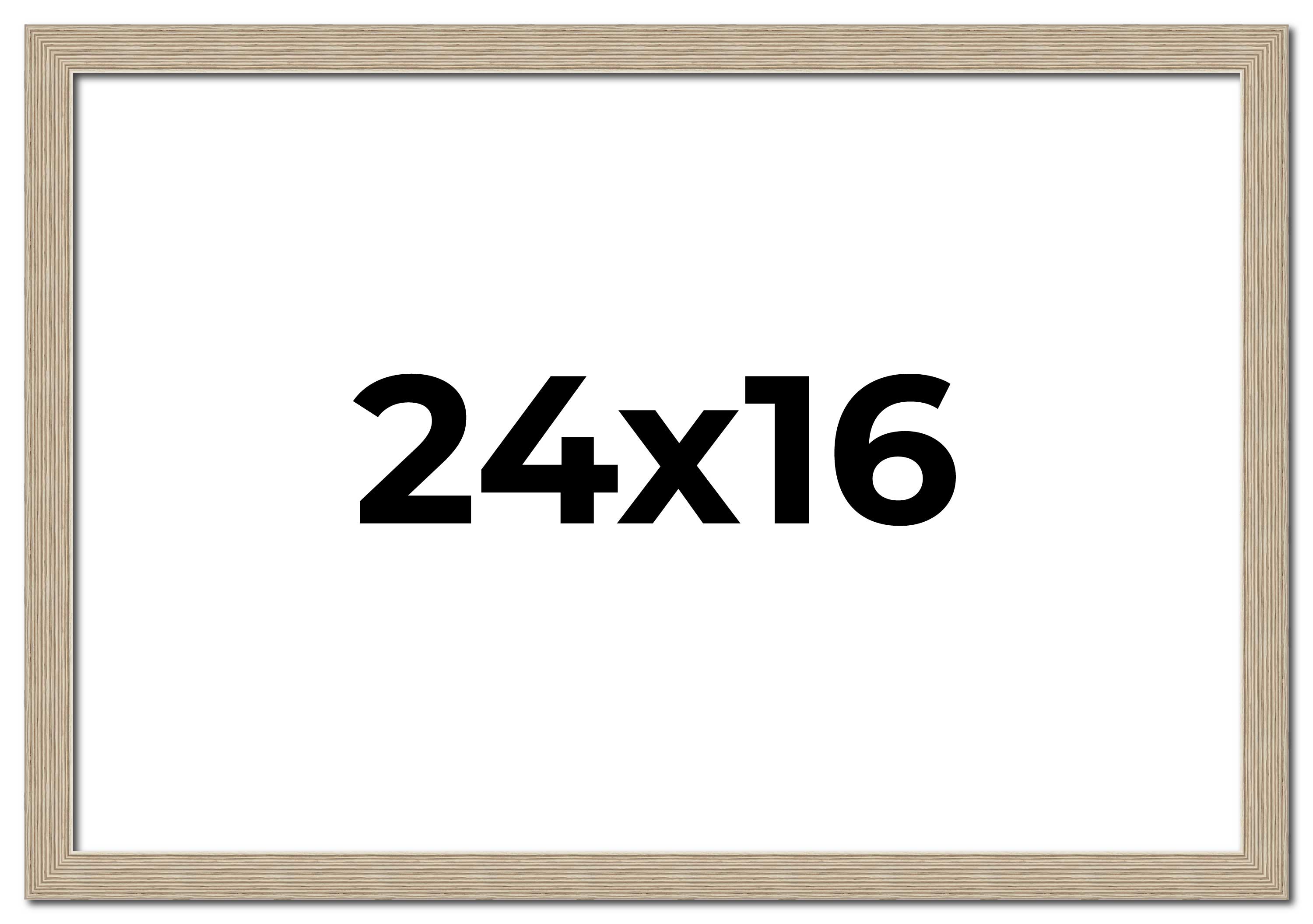 24×16 Frame Grey Solid Wood Picture Frame Width 1 Inches | Interior Frame Depth