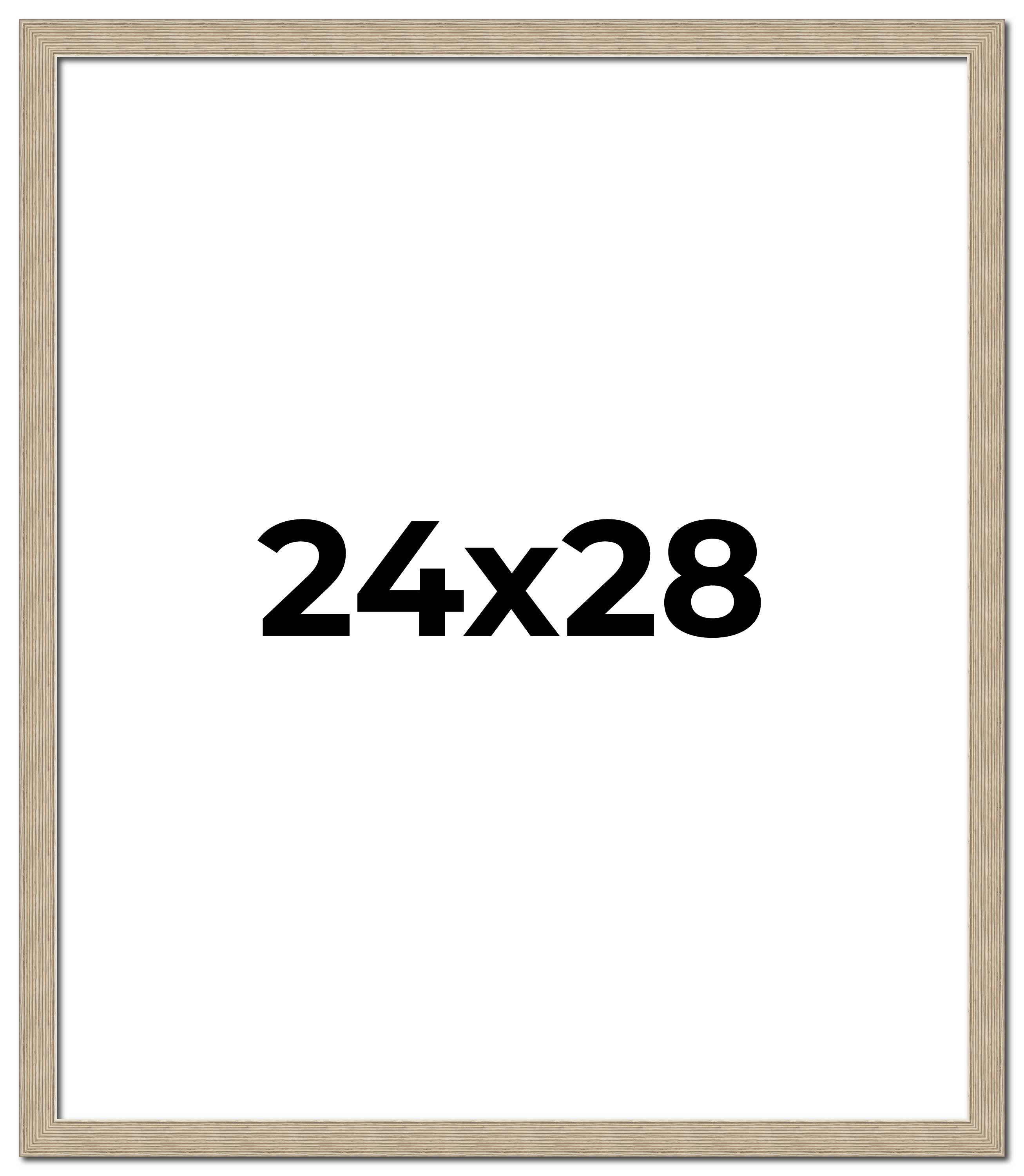 24x28 Frame Grey Solid Wood Picture Frame Width 1 Inches | Interior Frame Depth main product image