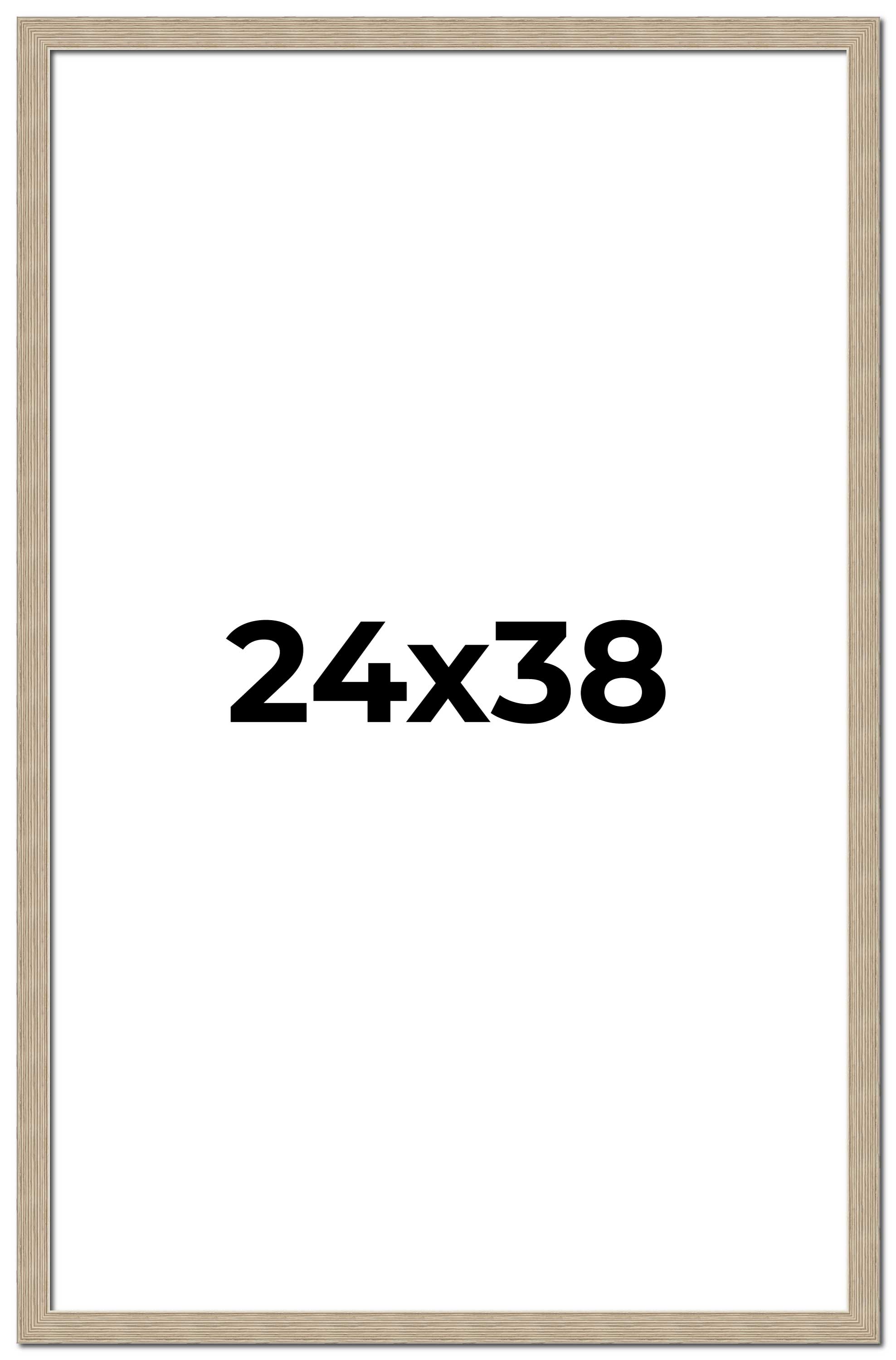 24x38 Frame Grey Solid Wood Picture Frame Width 1 Inches | Interior Frame Depth main product image