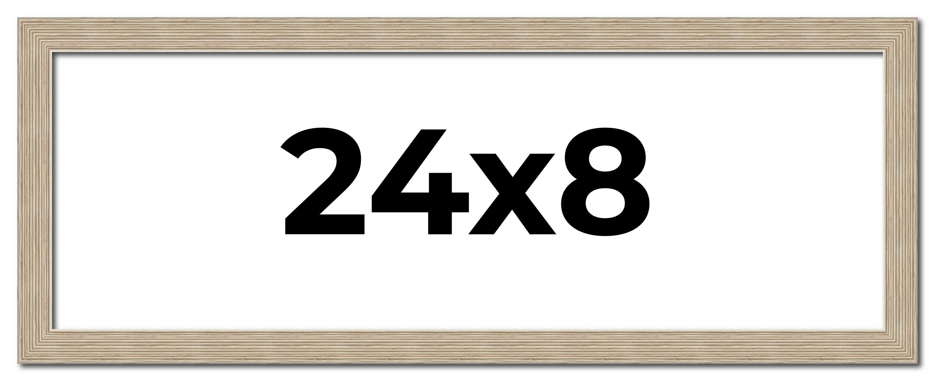 24x8 Frame Grey Solid Wood Picture Frame Width 1 Inches | Interior Frame Depth 0 main product image