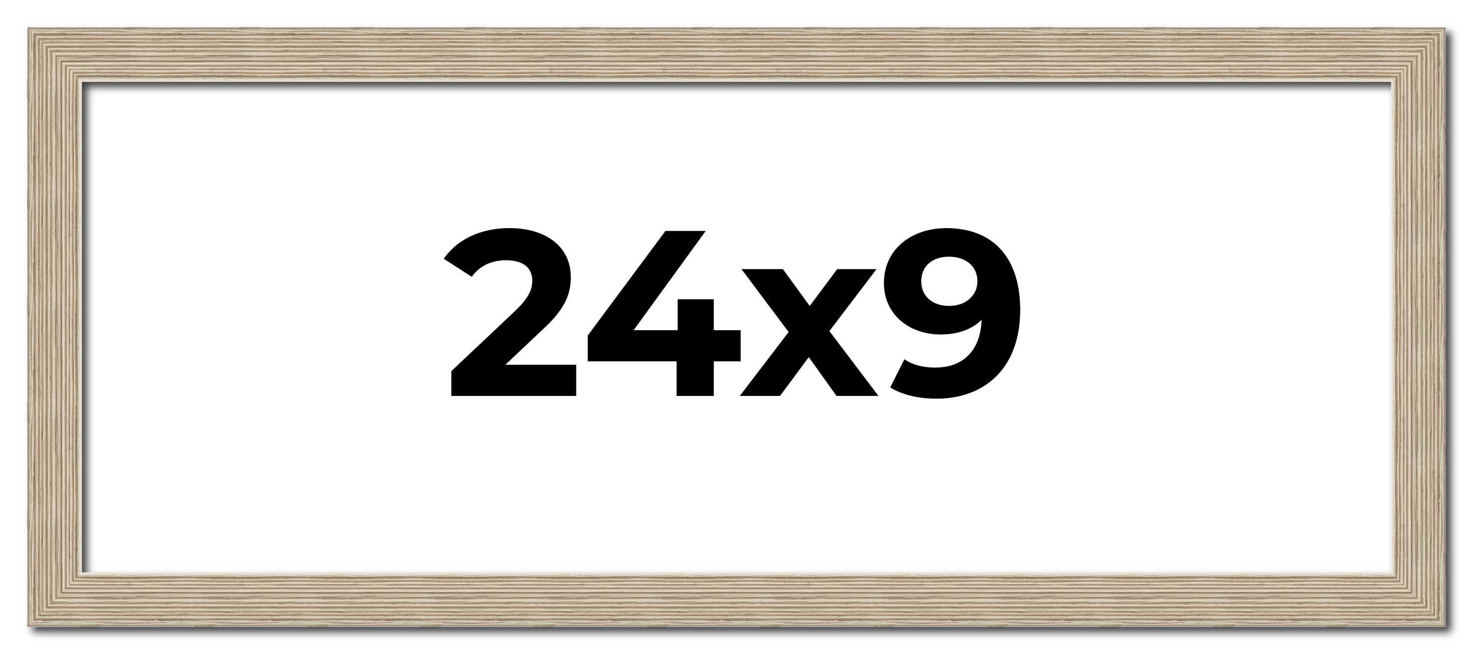 24x9 Frame Grey Solid Wood Picture Frame Width 1 Inches | Interior Frame Depth 0 main product image
