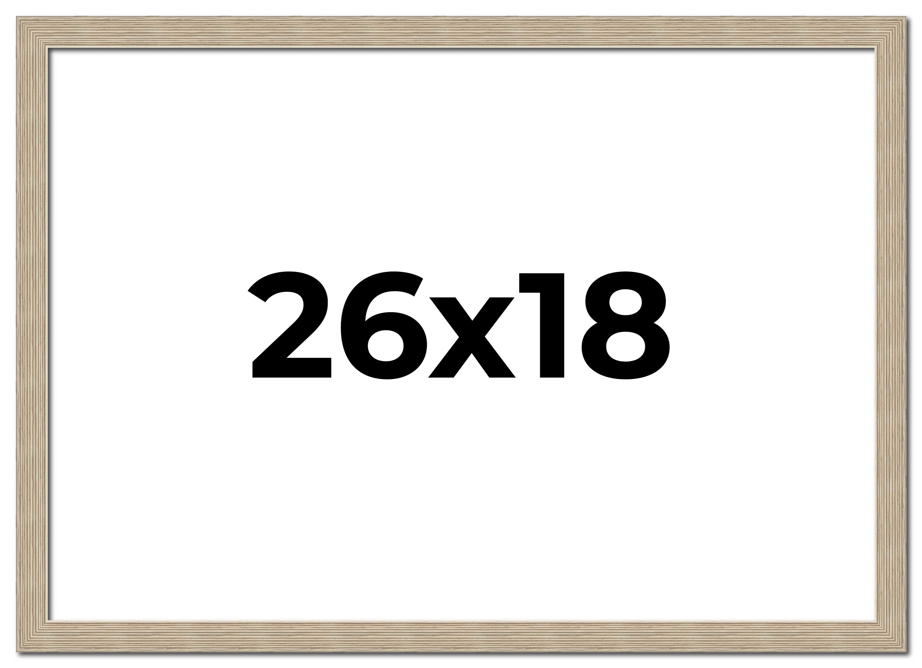 26x18 Frame Grey Solid Wood Picture Frame Width 1 Inches | Interior Frame Depth main product image