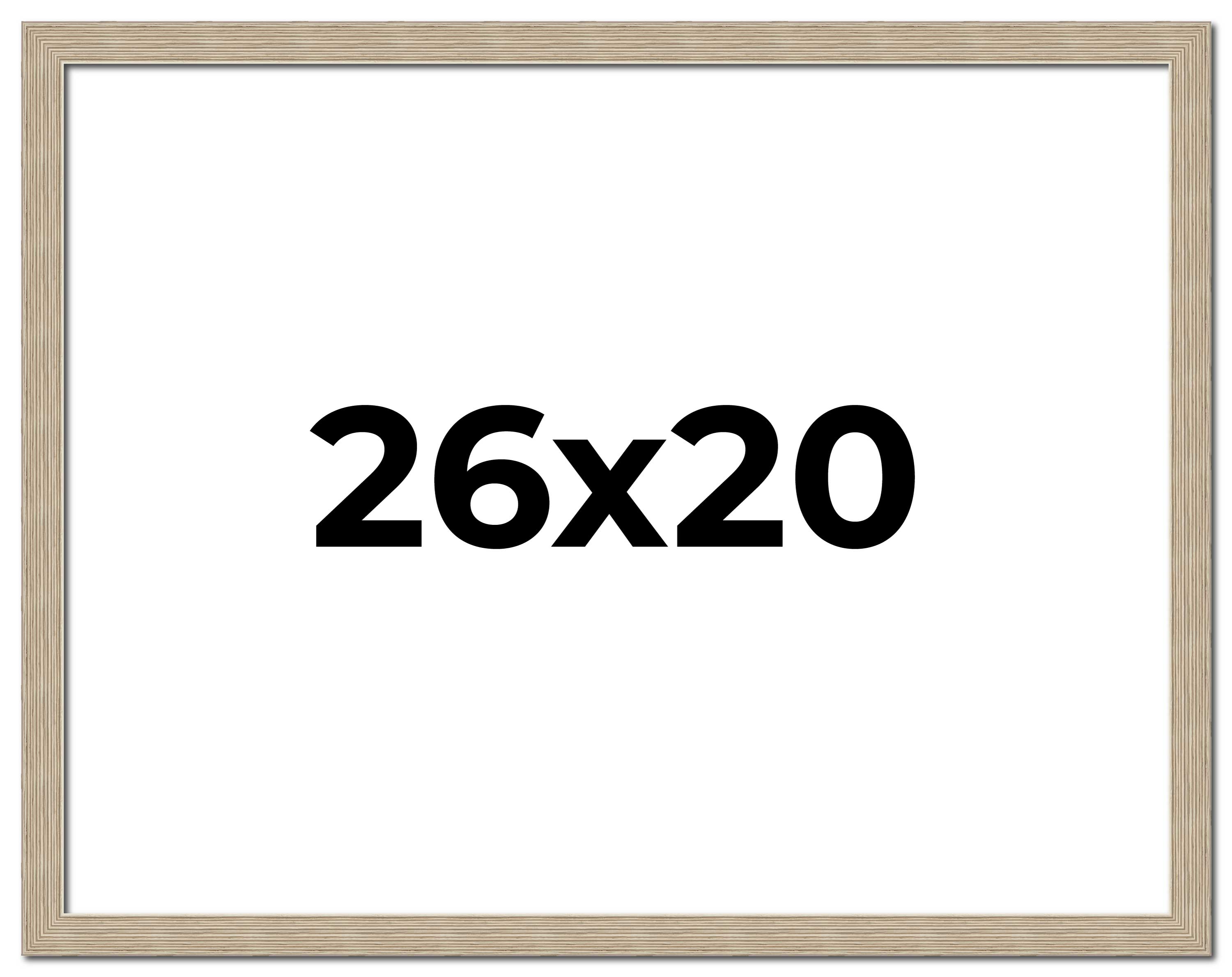 26x20 Frame Grey Solid Wood Picture Frame Width 1 Inches | Interior Frame Depth main product image