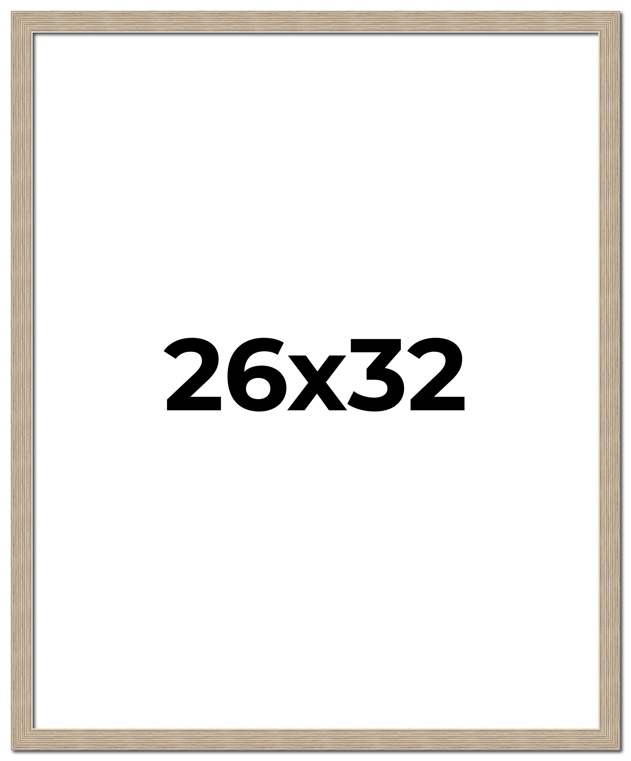 26x32 Frame Grey Solid Wood Picture Frame Width 1 Inches | Interior Frame Depth main product image