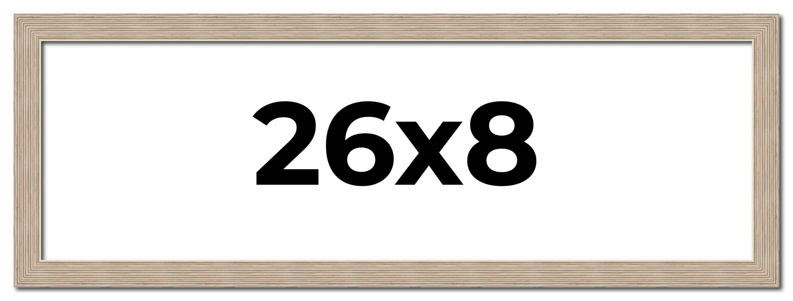 26x8 Frame Grey Solid Wood Picture Frame Width 1 Inches | Interior Frame Depth 0 main product image