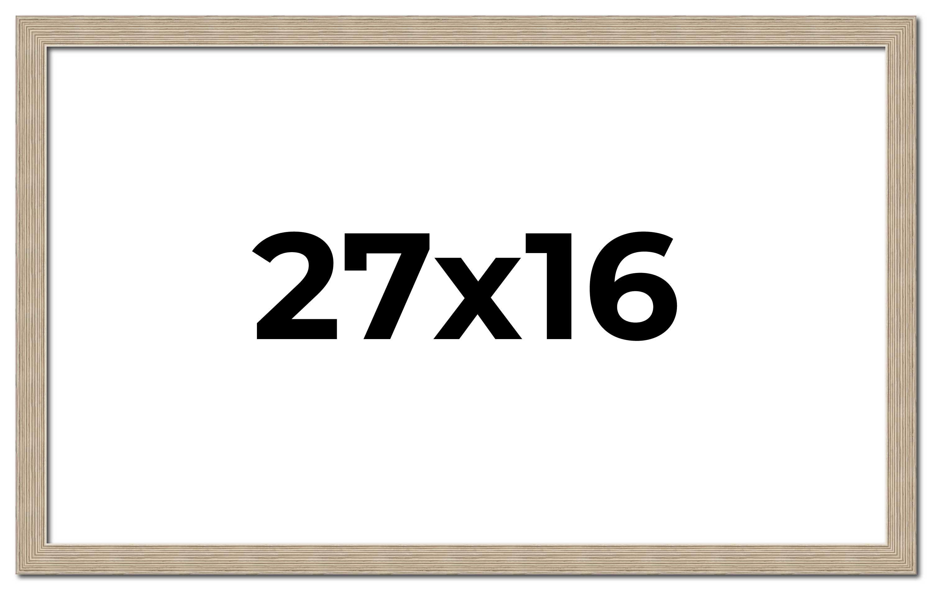 27x16 Frame Grey Solid Wood Picture Frame Width 1 Inches | Interior Frame Depth main product image
