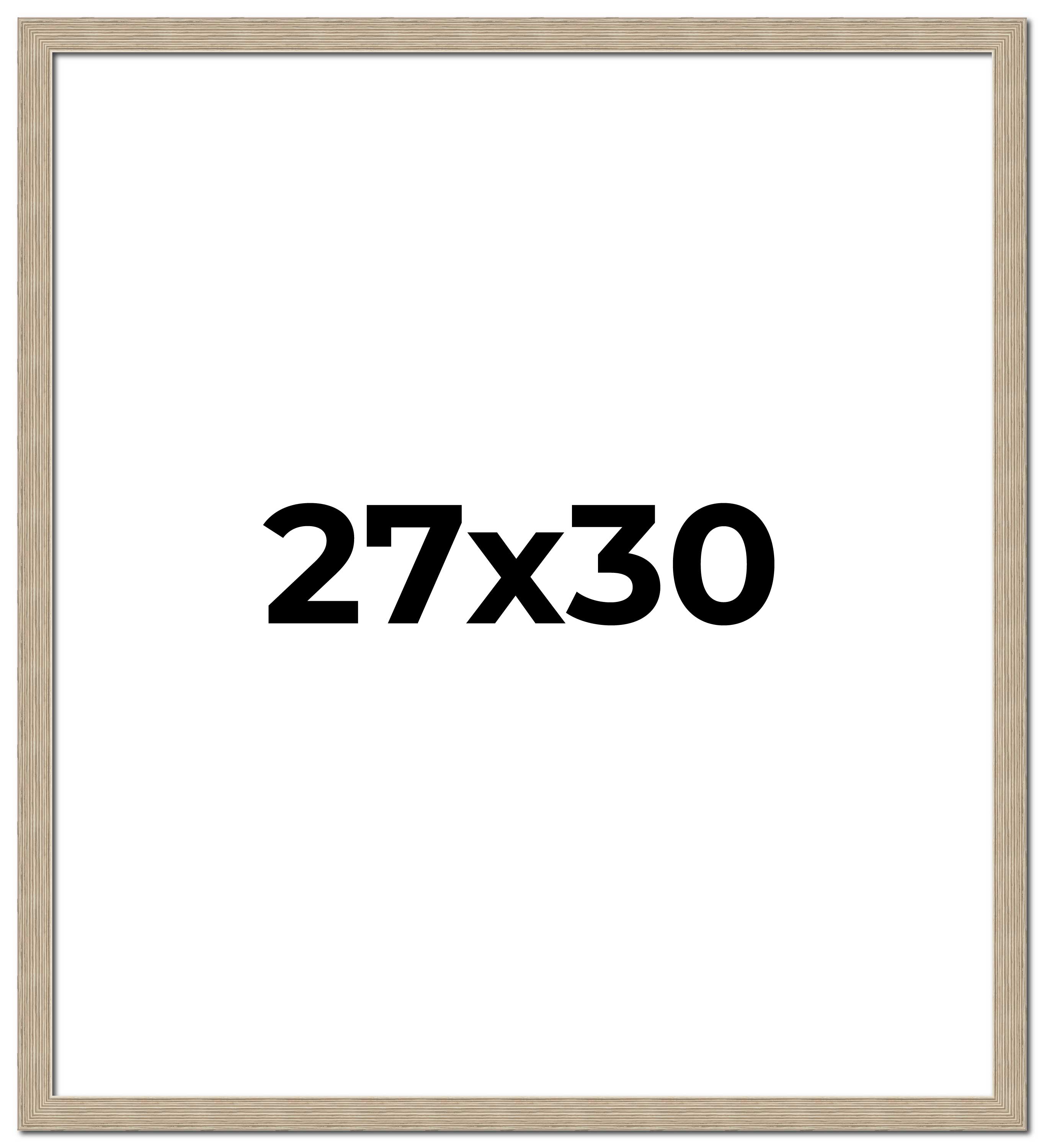 27x30 Frame Grey Solid Wood Picture Frame Width 1 Inches | Interior Frame Depth main product image